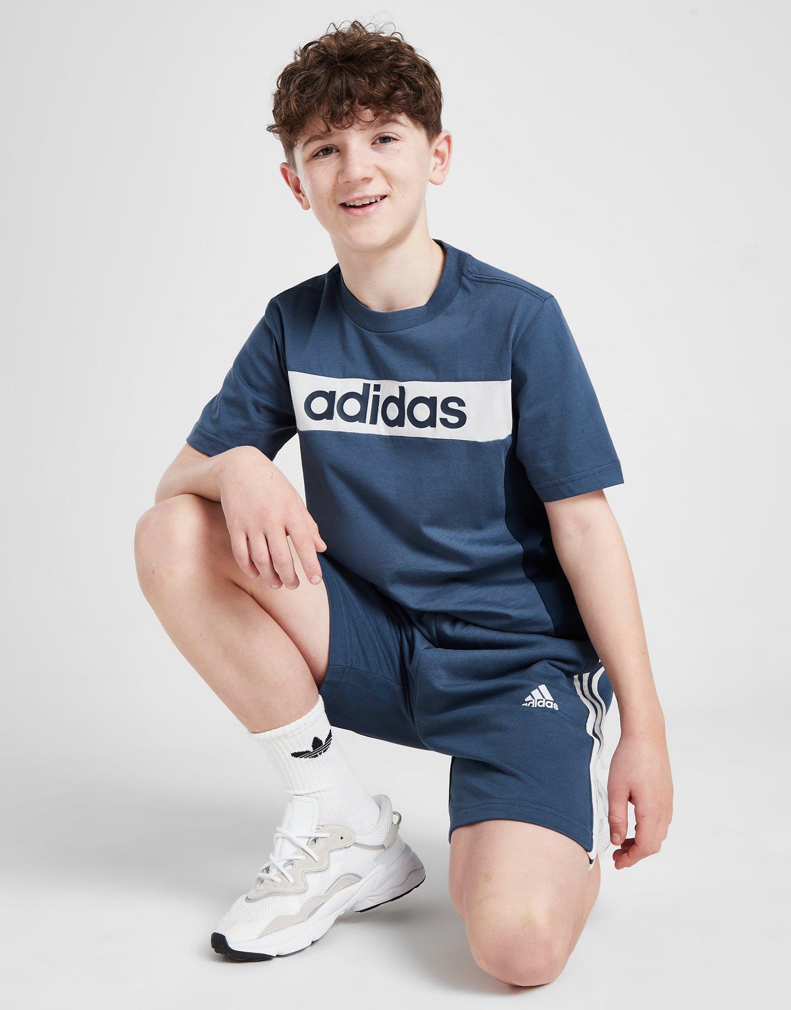 adidas Linear Logo Colour Block T-shirt Junior