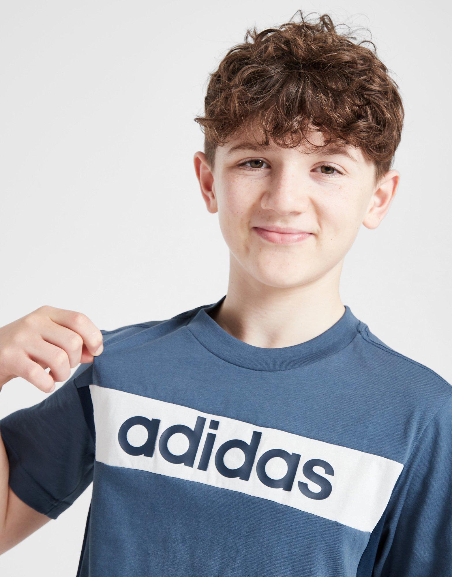 adidas Linear Logo Colour Block T-shirt Junior
