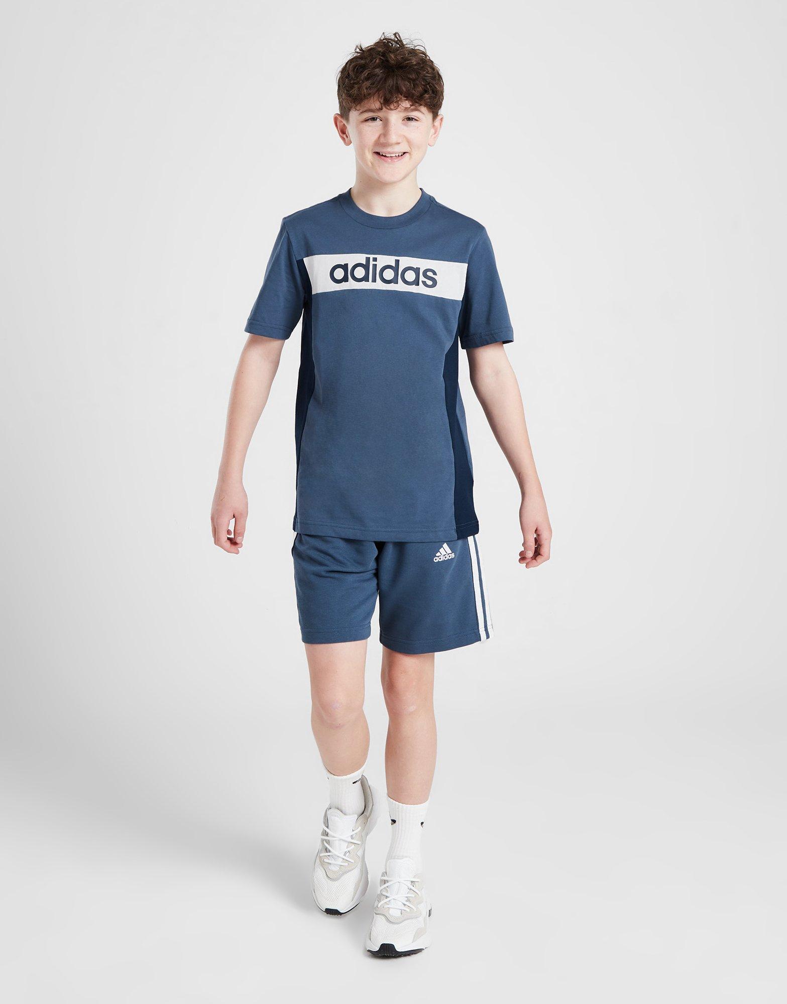 adidas Linear Logo Colour Block T-shirt Junior