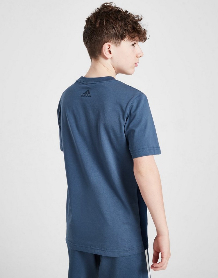 adidas Linear Logo Colour Block T-Shirt Junior