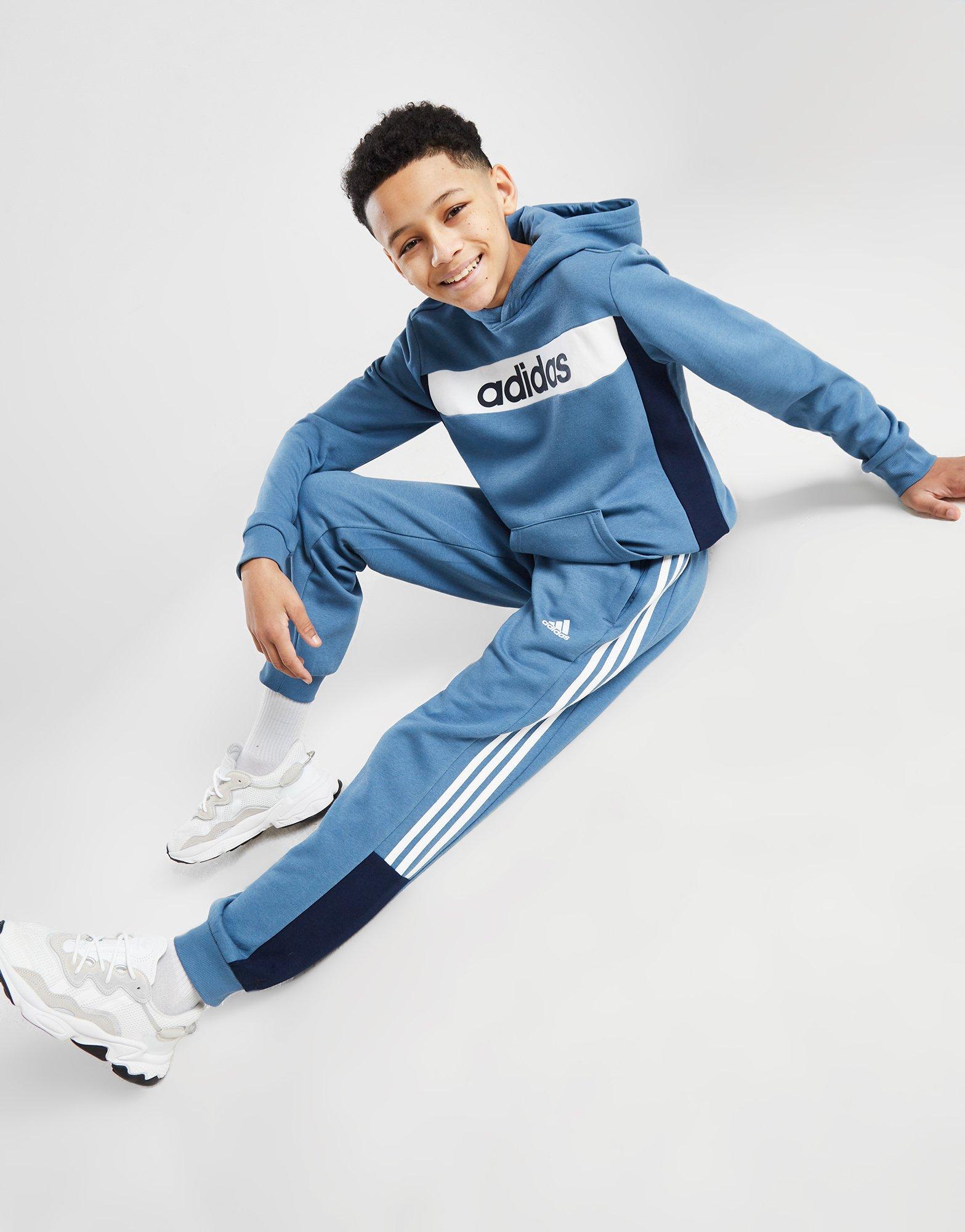 Blue adidas Linear Logo Joggers Junior | JD Sports UK
