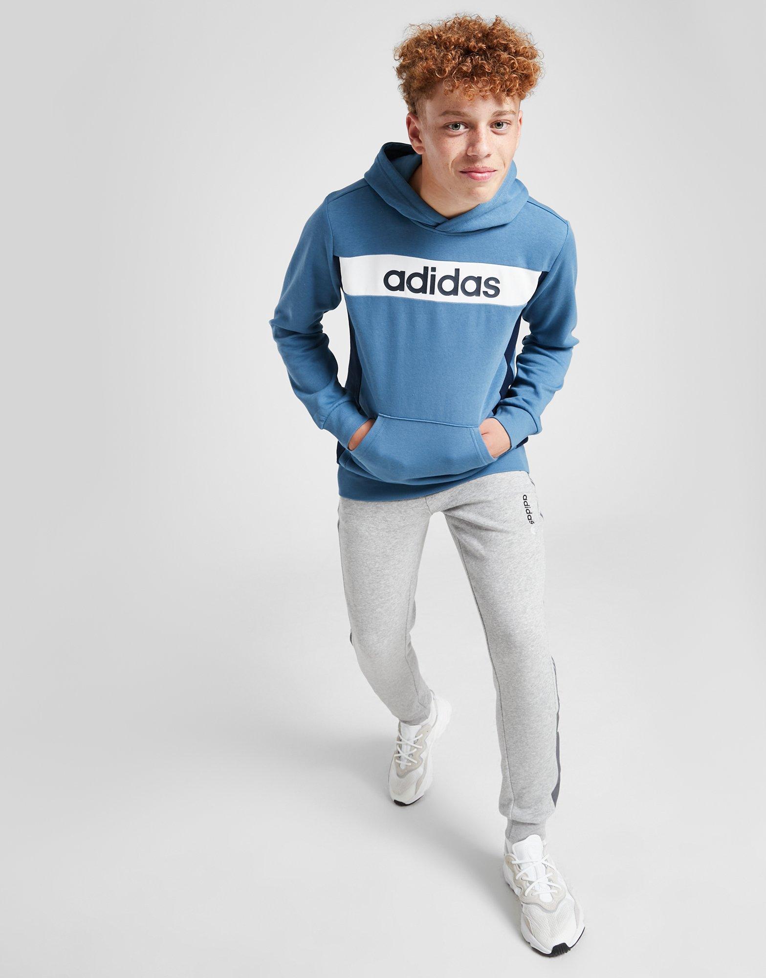 adidas Originals Linear Logo Colour Block Overhead Tracksuit Junior