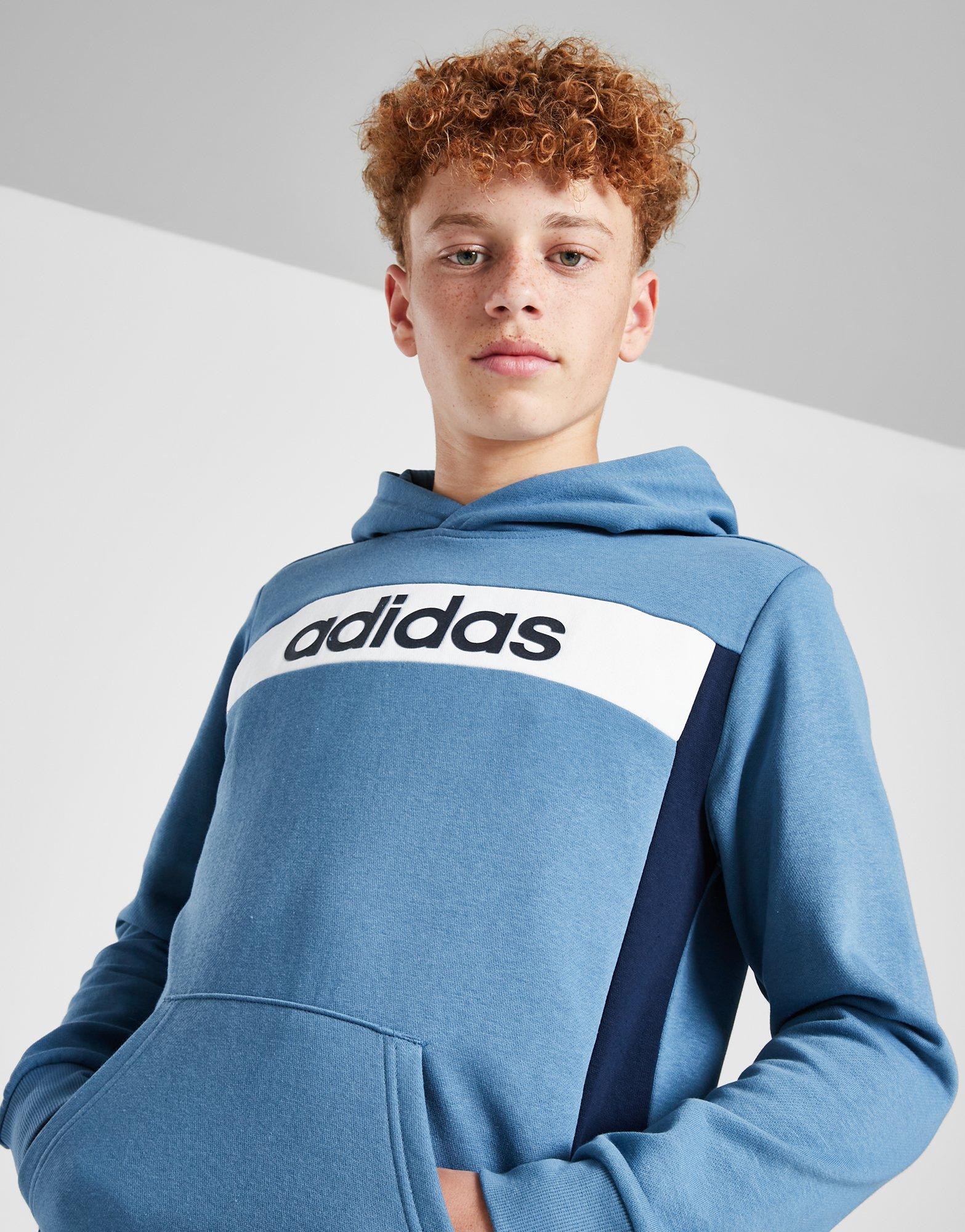 adidas Originals Linear Logo Colour Block Overhead Tracksuit Junior