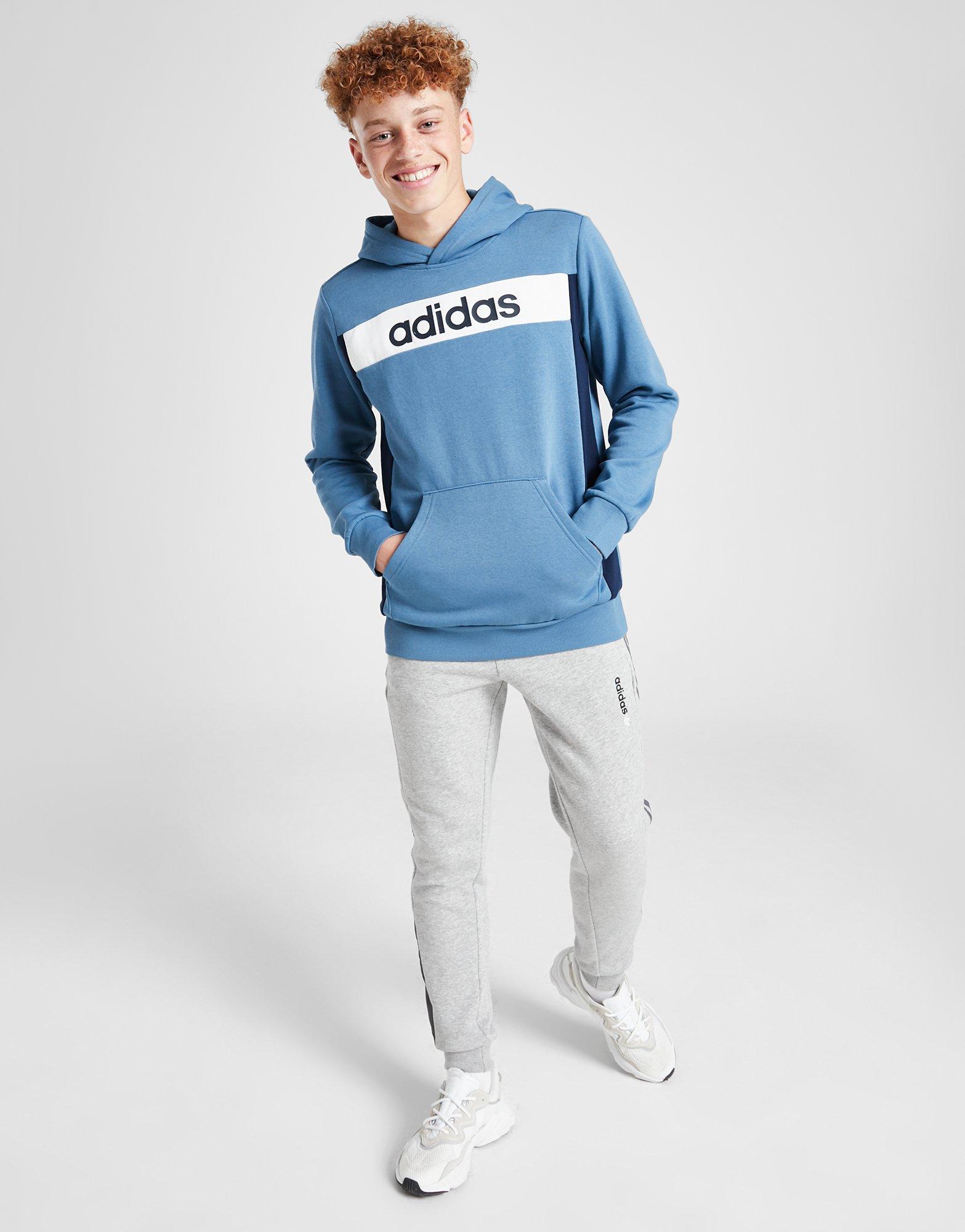 adidas Originals Linear Logo Colour Block Overhead Tracksuit Junior