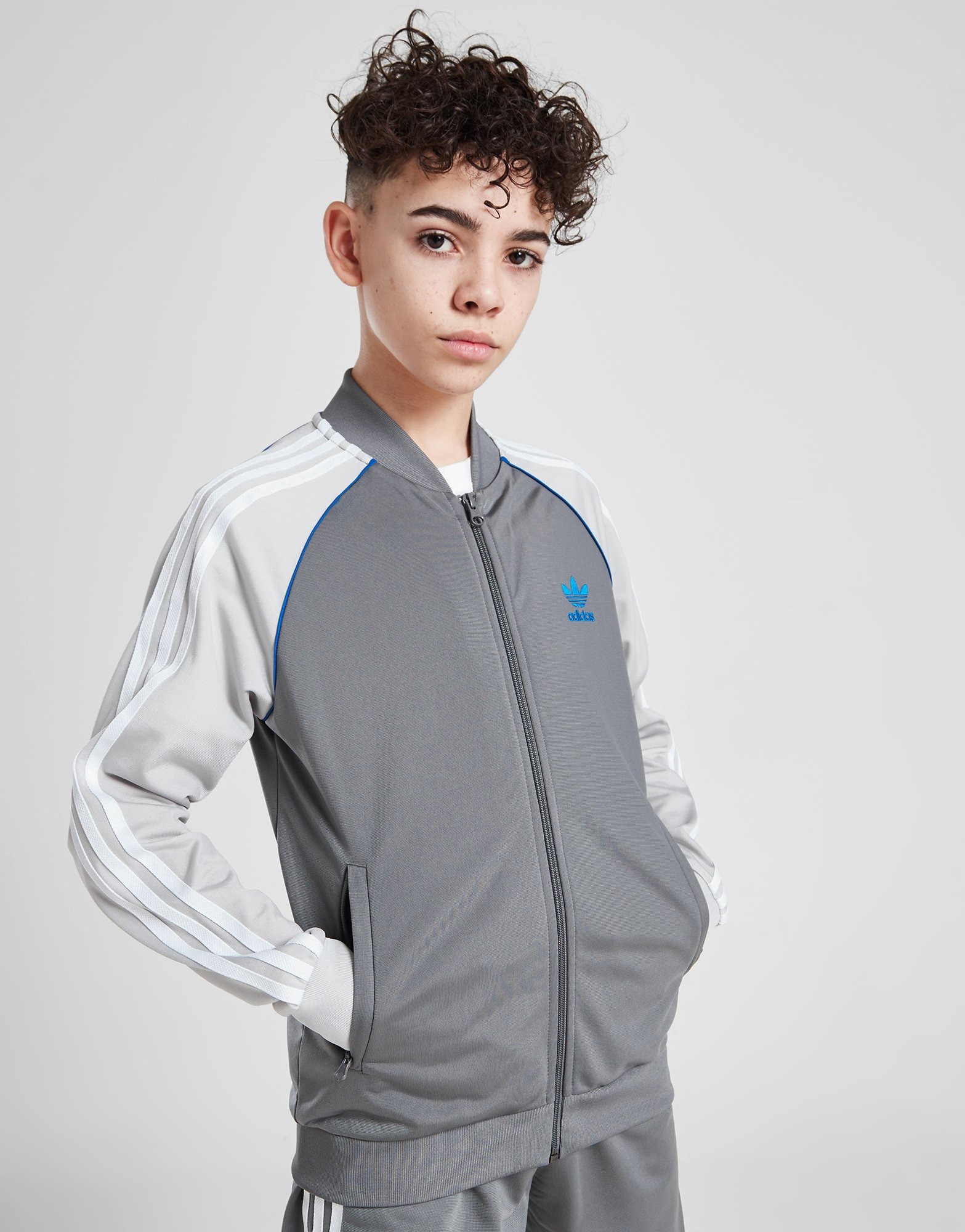 Grey adidas Originals SST Track Top Junior JD Sports UK