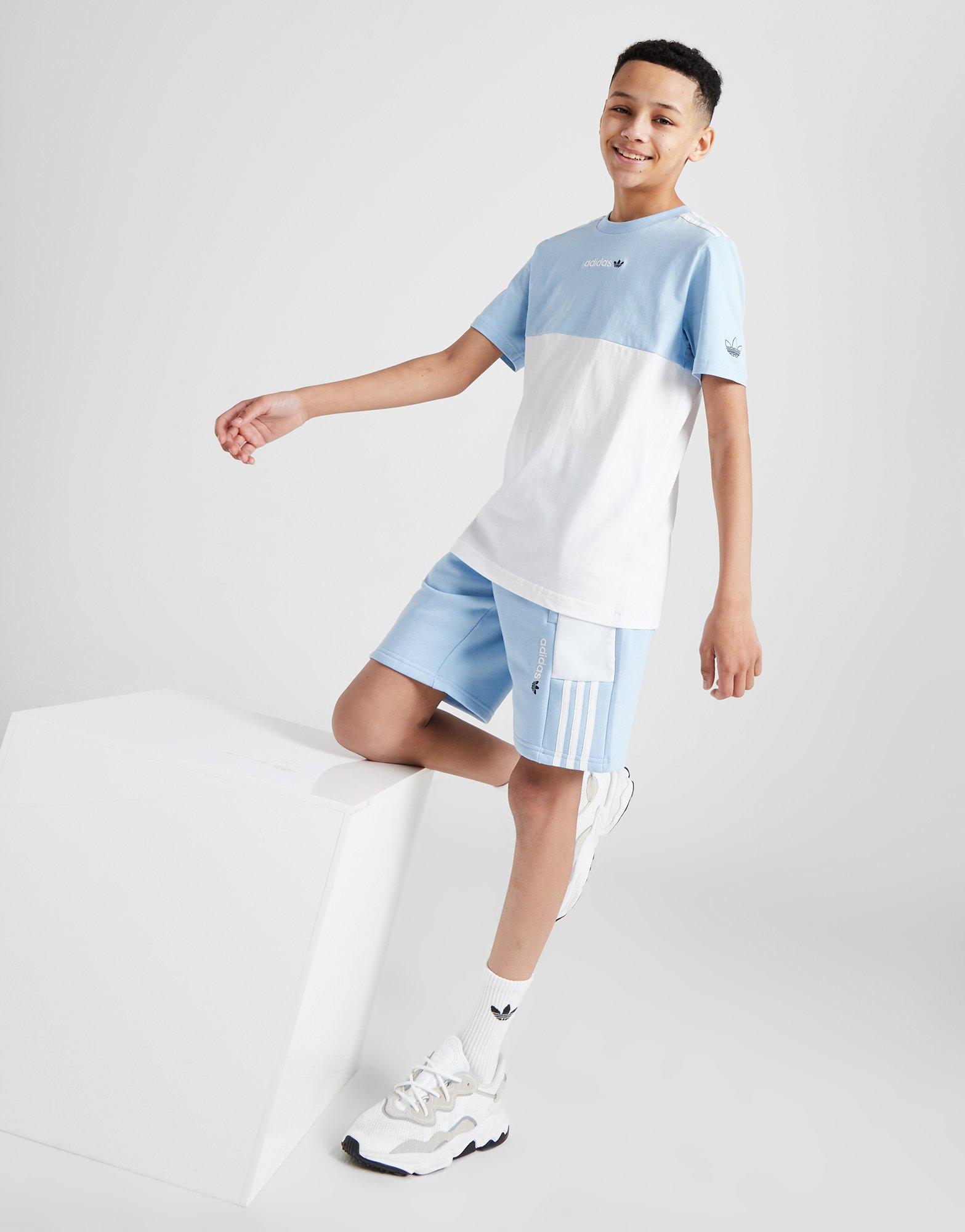 Blue adidas Originals Itasca Colour Block Shorts Junior | JD Sports UK