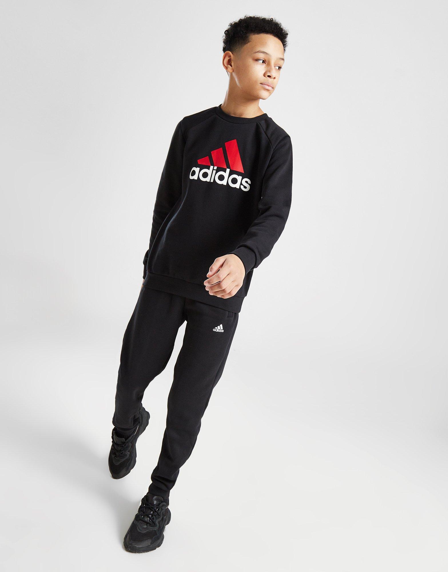 adidas Badge of Sport Large Logo Fleece Tracksuit Junior