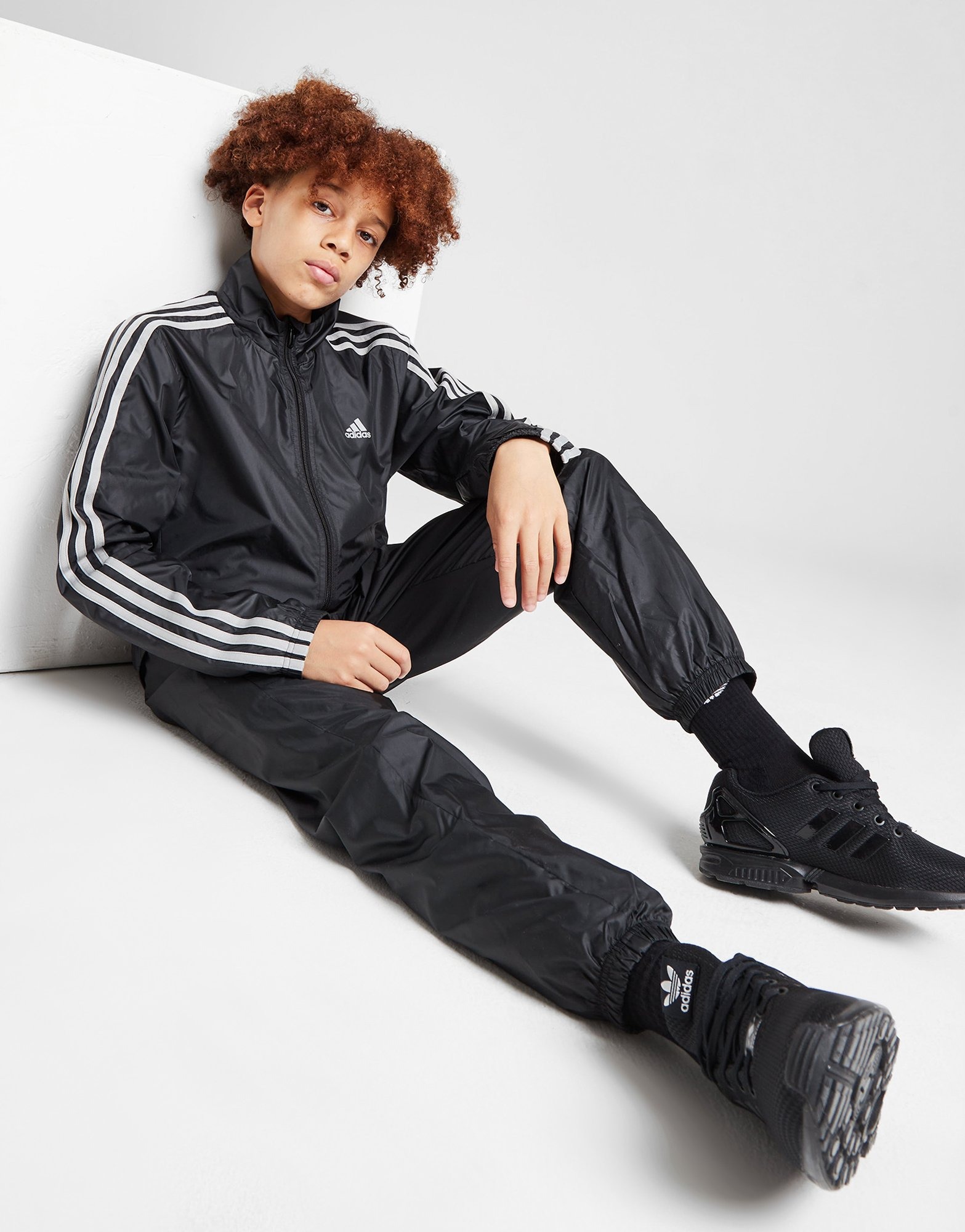 Black adidas 3-Stripes Woven Tracksuit Junior | JD Sports UK