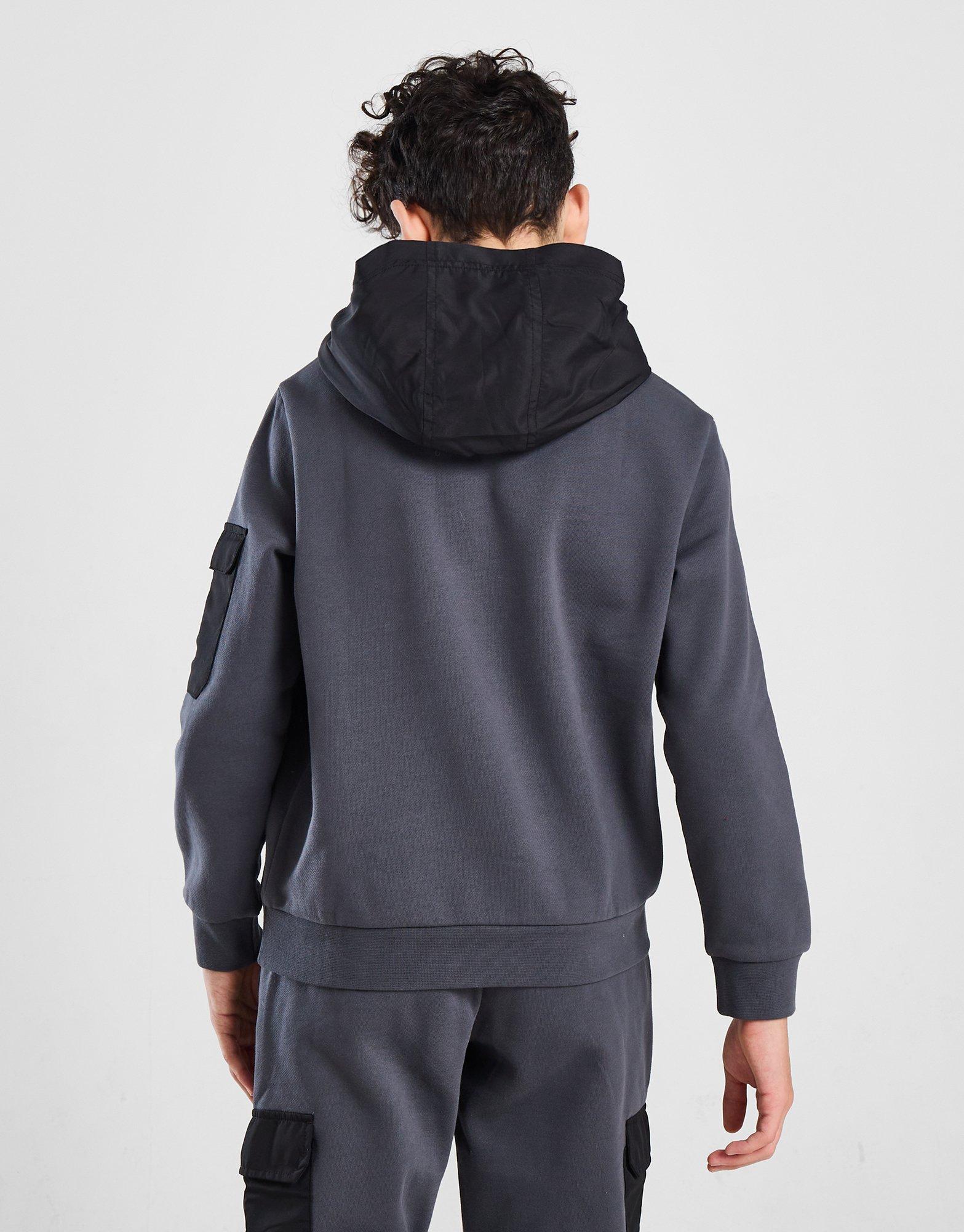 EA7 Emporio Armani Woven Overlay Hoodie