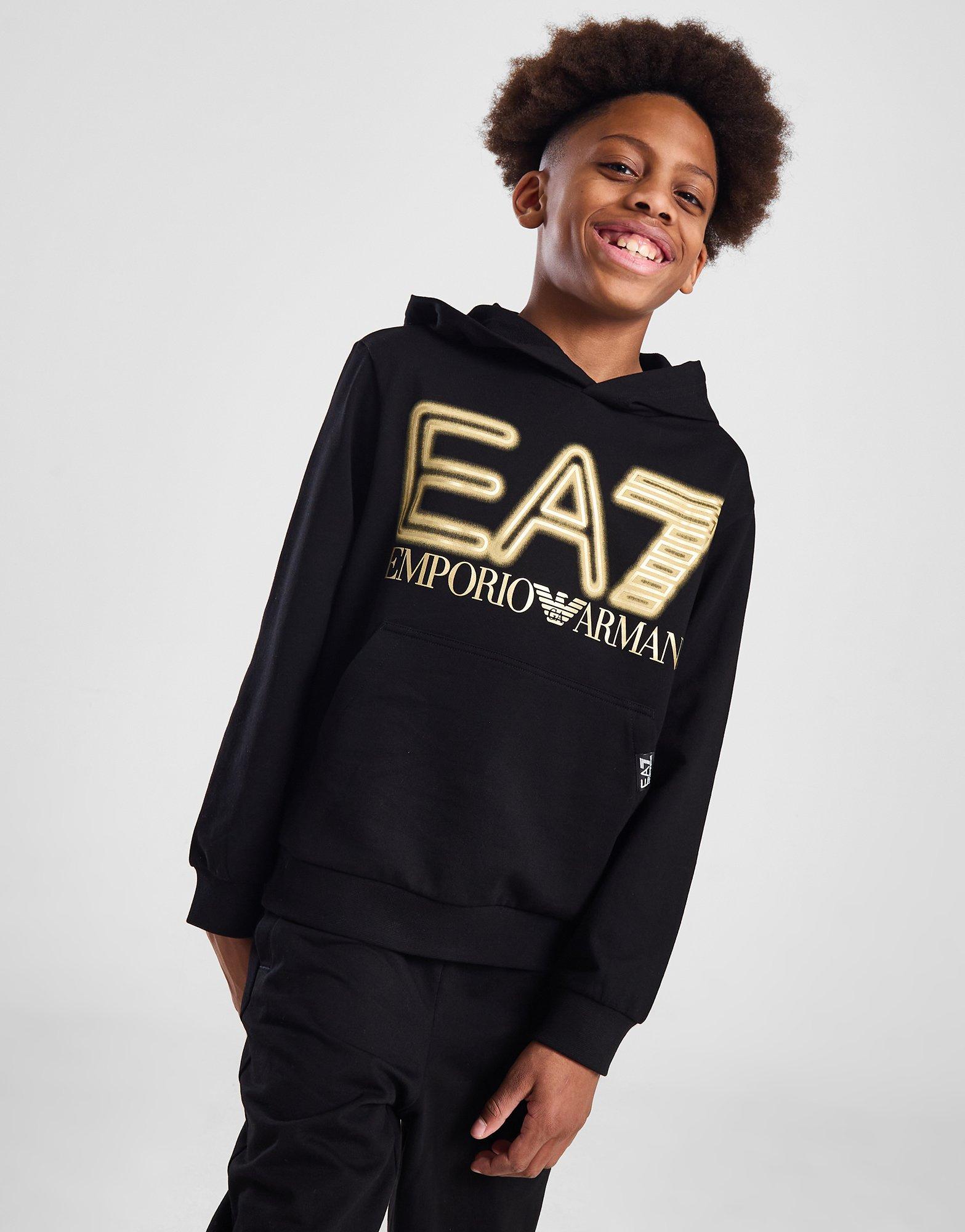 Emporio Armani EA7 Gold Logo Overhead Hoodie Junior