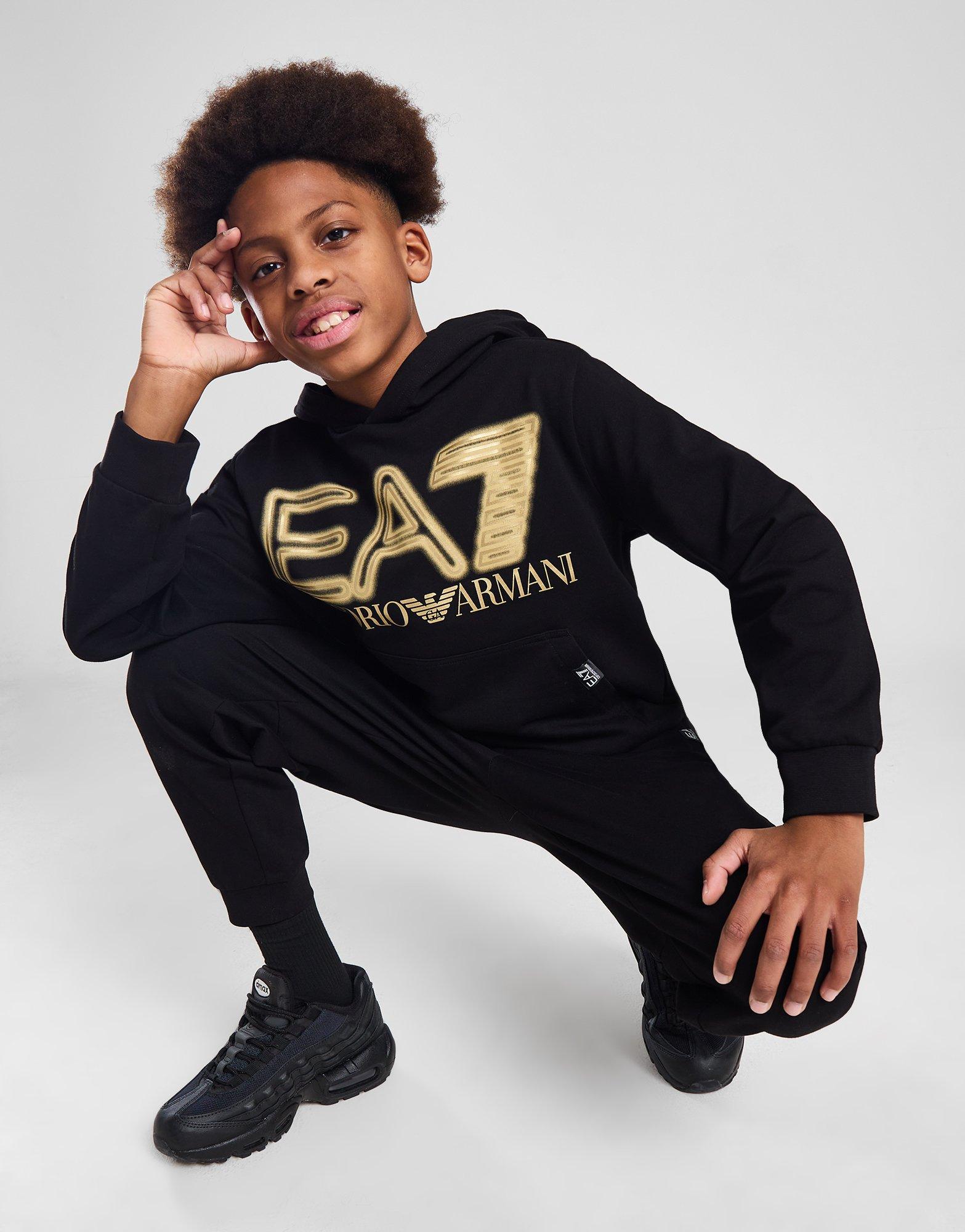 Emporio Armani EA7 Gold Logo Overhead Hoodie Junior