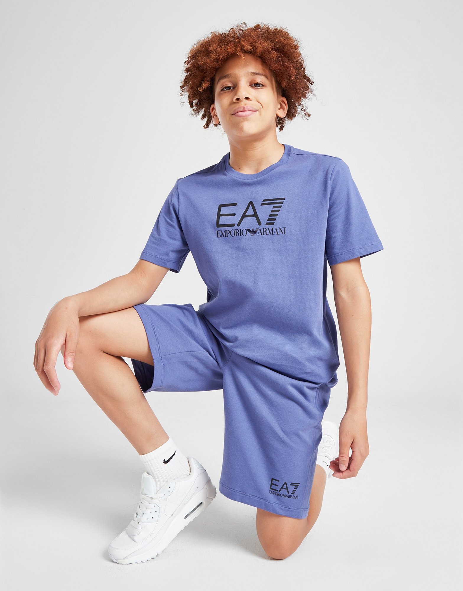 Blue Emporio Armani EA7 T Shirt Shorts Set Junior JD Sports Global