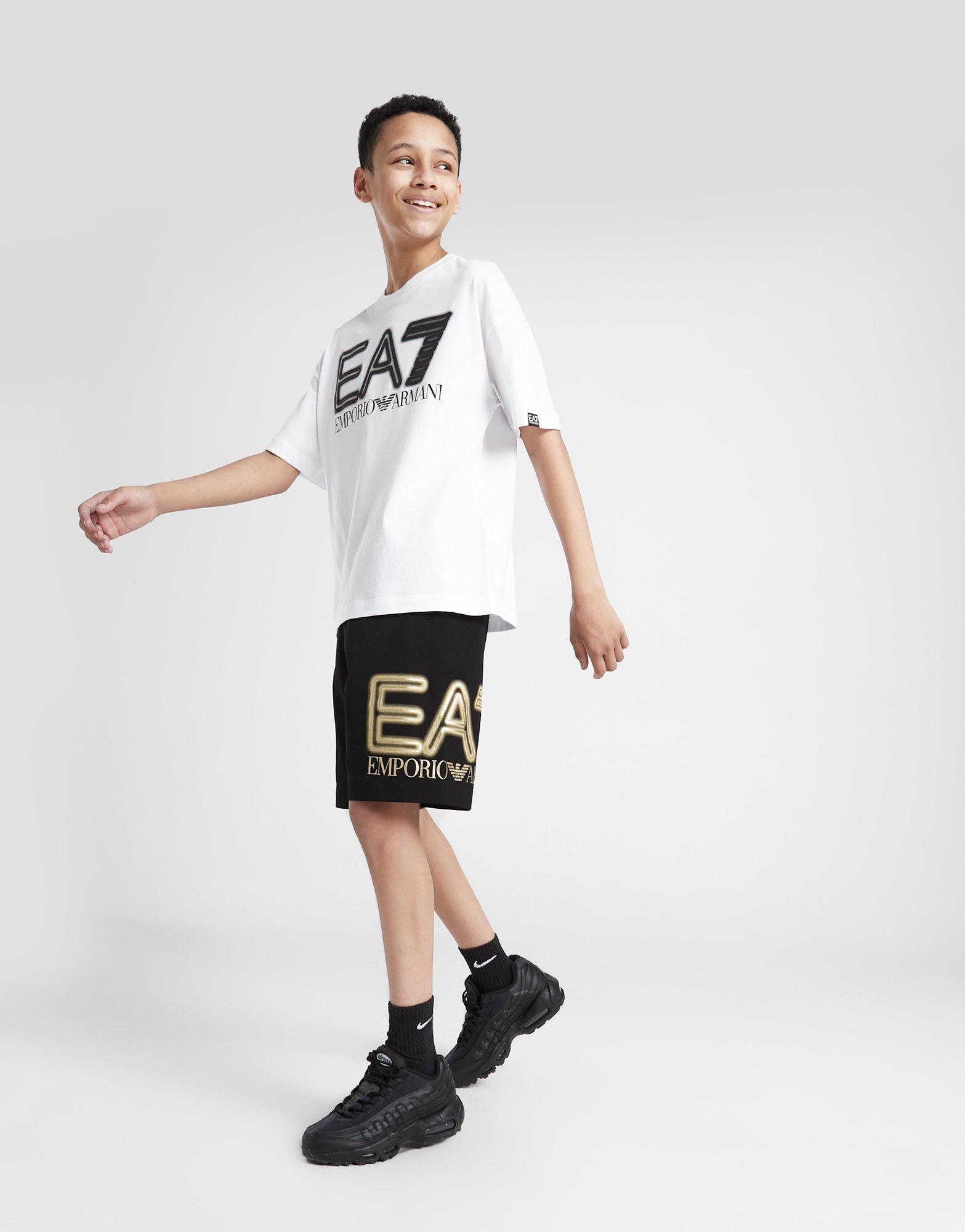 EA7 Emporio Armani Gold Logo Shorts Junior