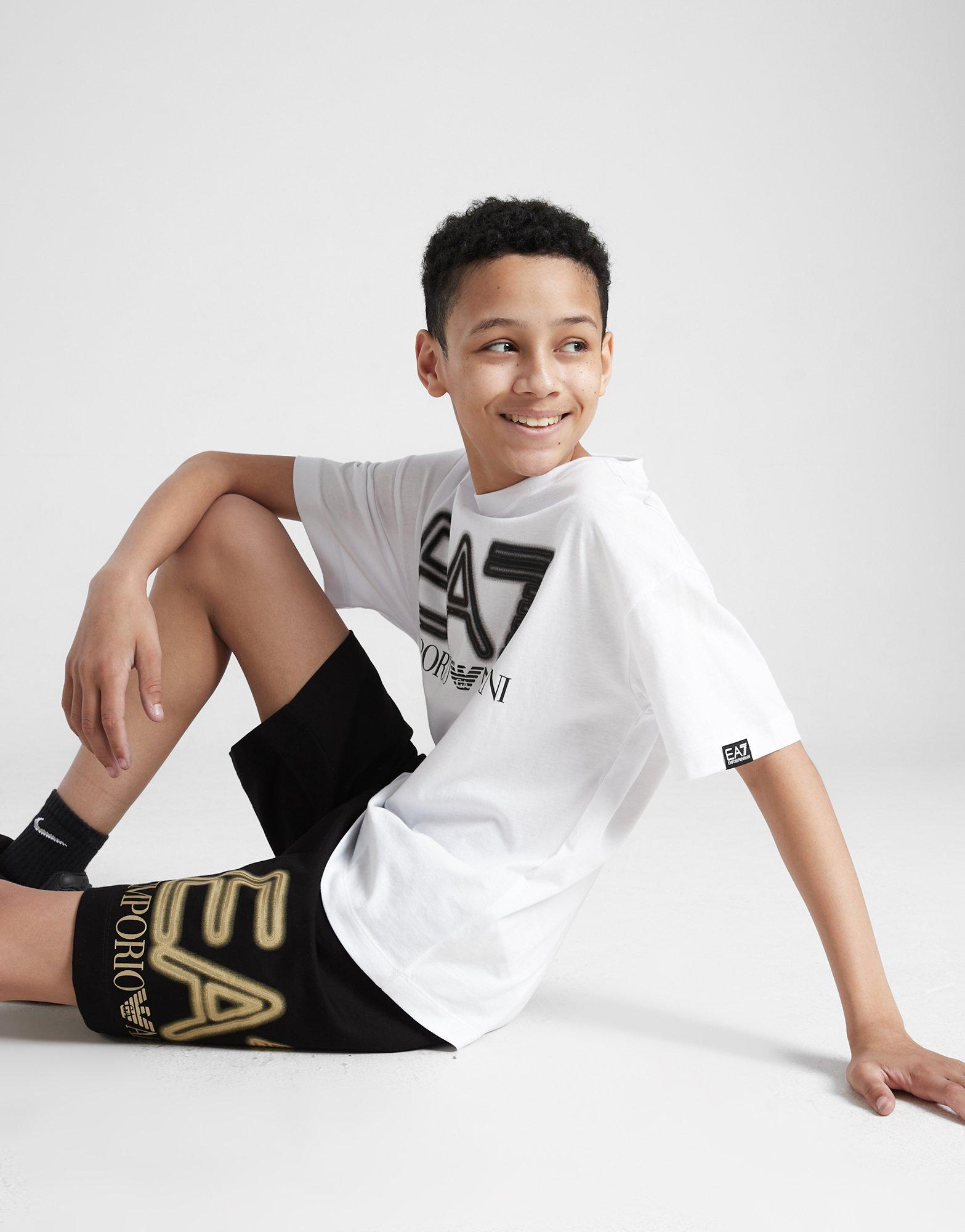 EA7 Emporio Armani Gold Logo Shorts Junior