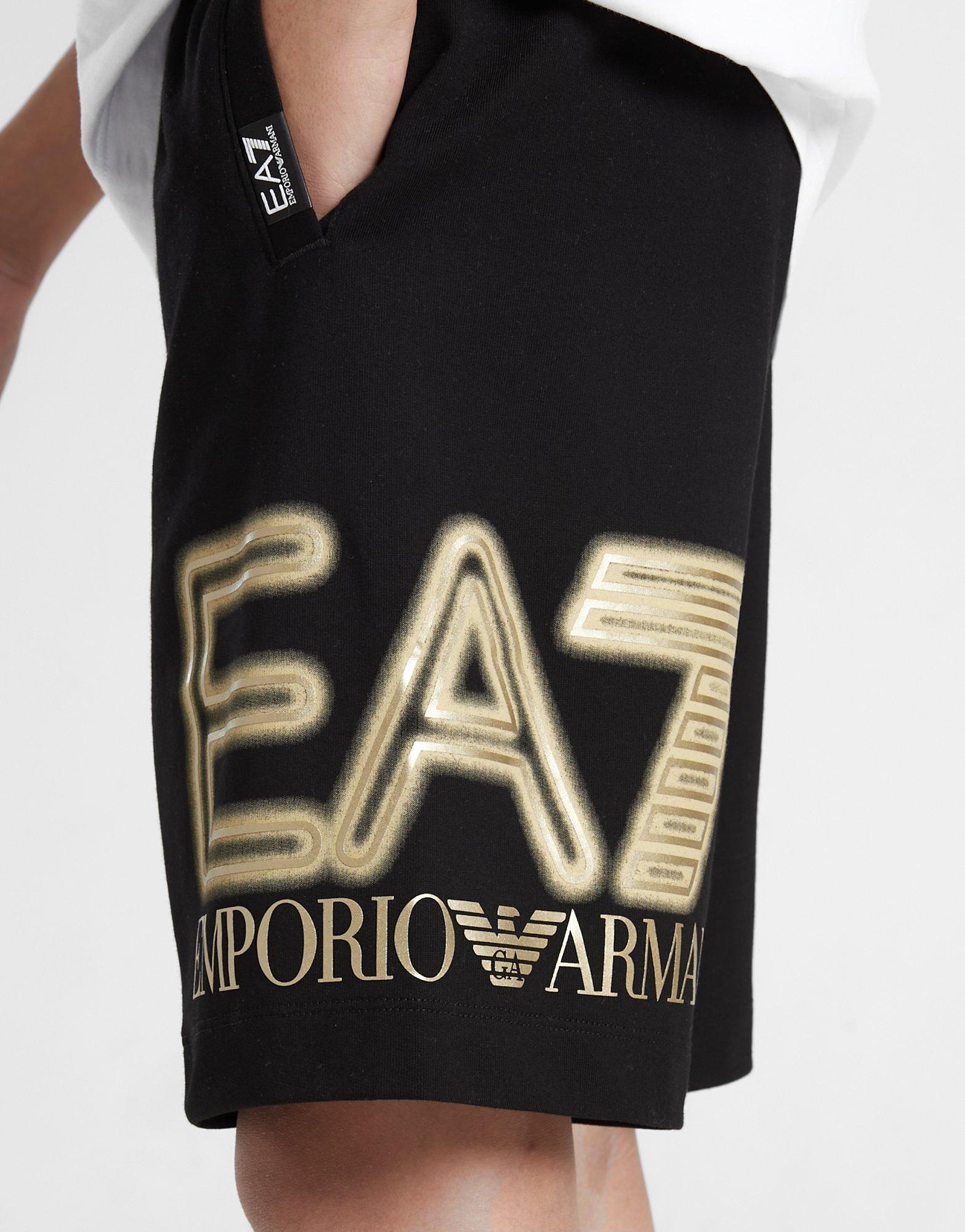 EA7 Emporio Armani Gold Logo Shorts Junior