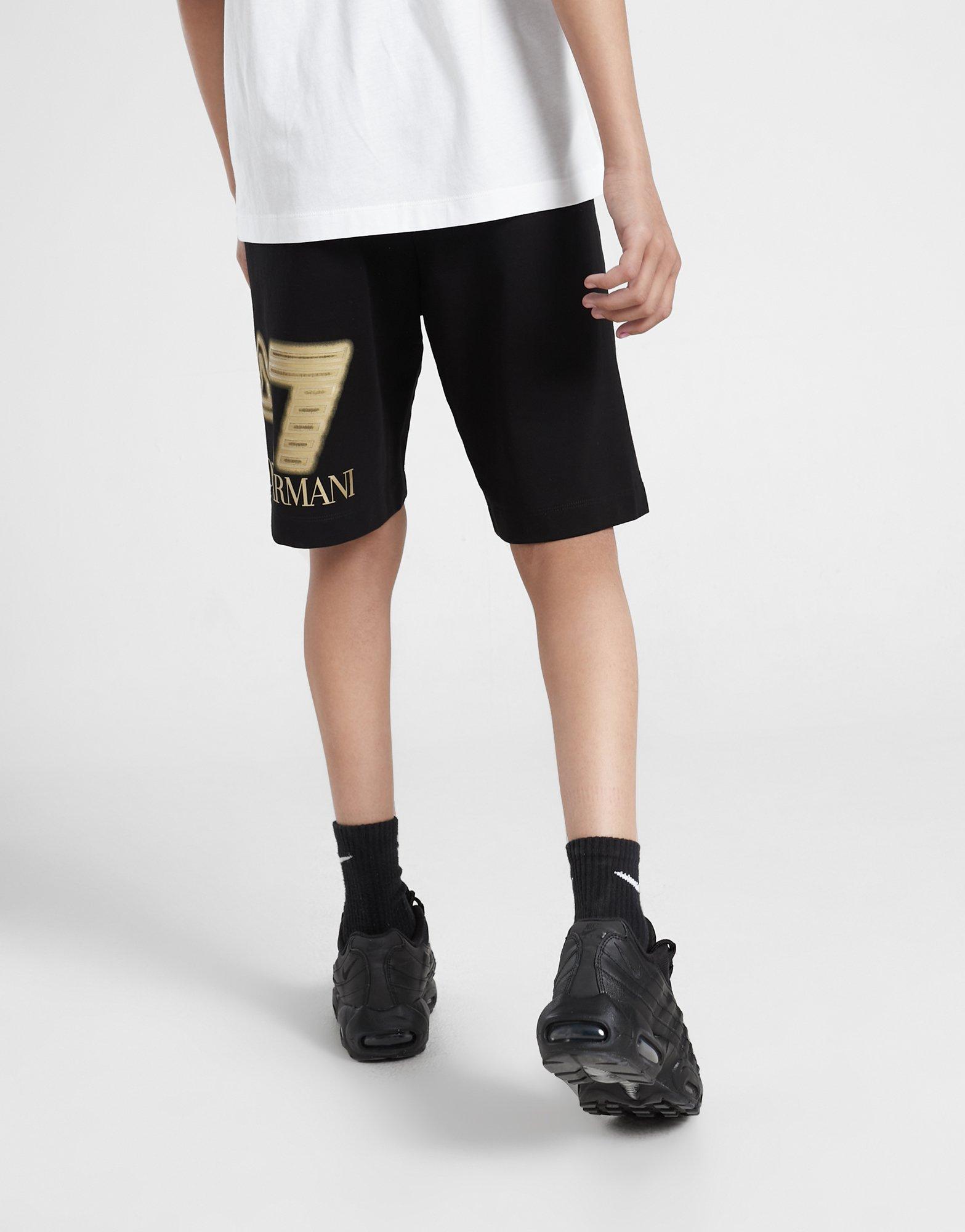EA7 Emporio Armani Gold Logo Shorts Junior