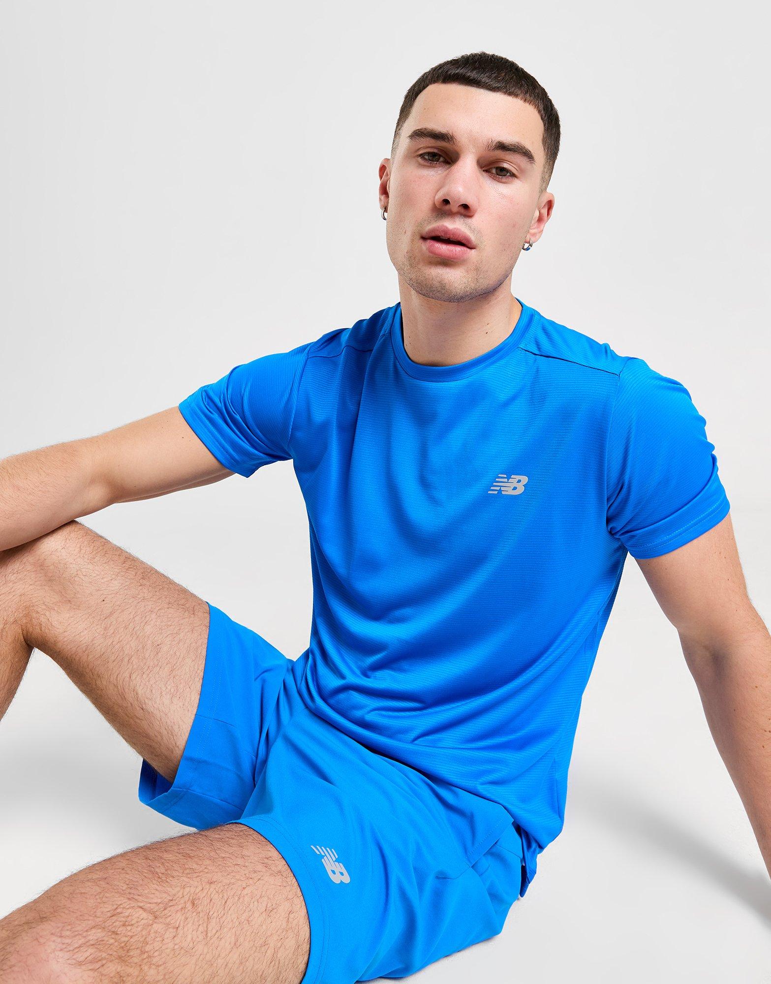 Blue New Balance Essential Run T-Shirt | JD Sports UK