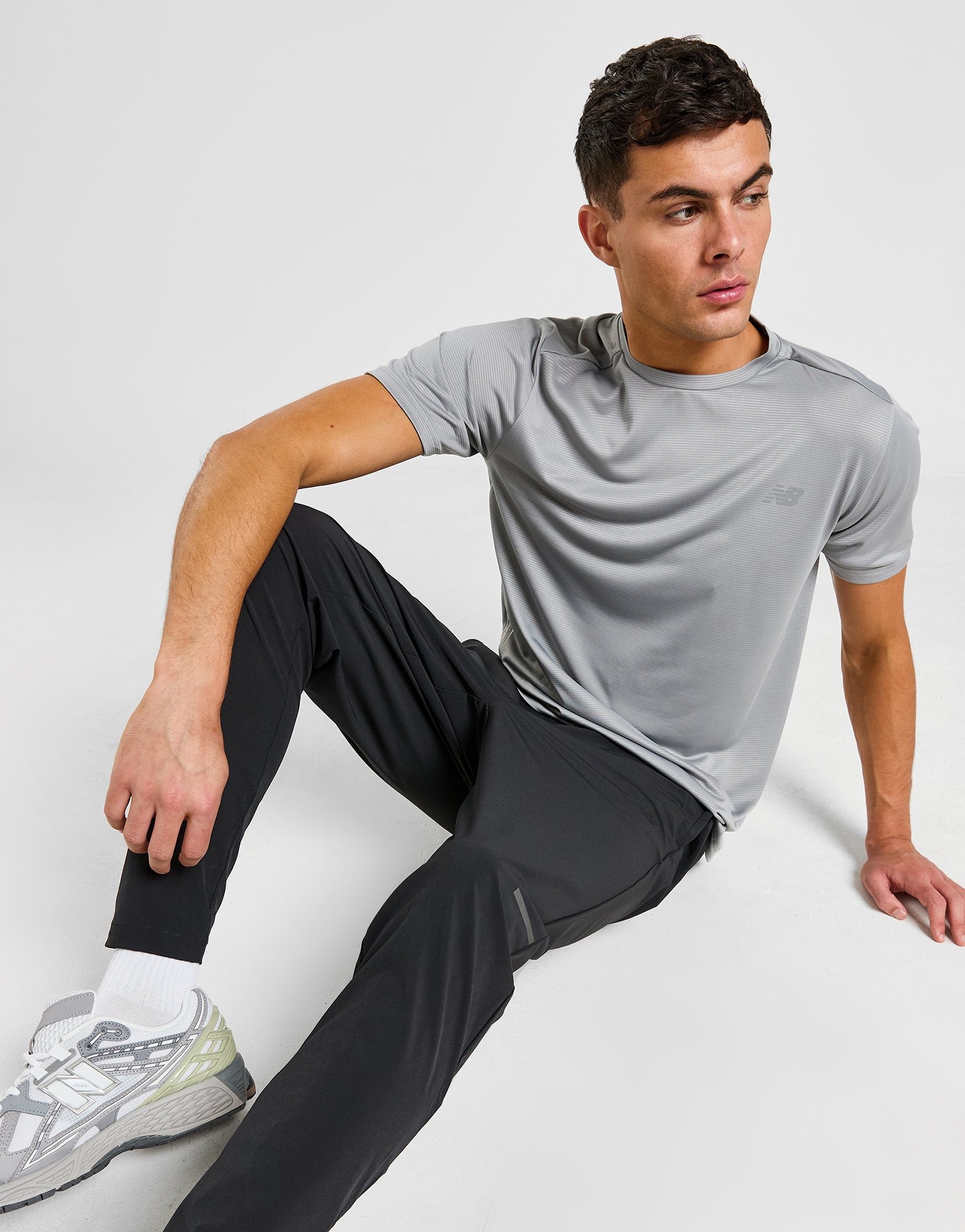 Grey New Balance Essential Run T-Shirt | JD Sports UK