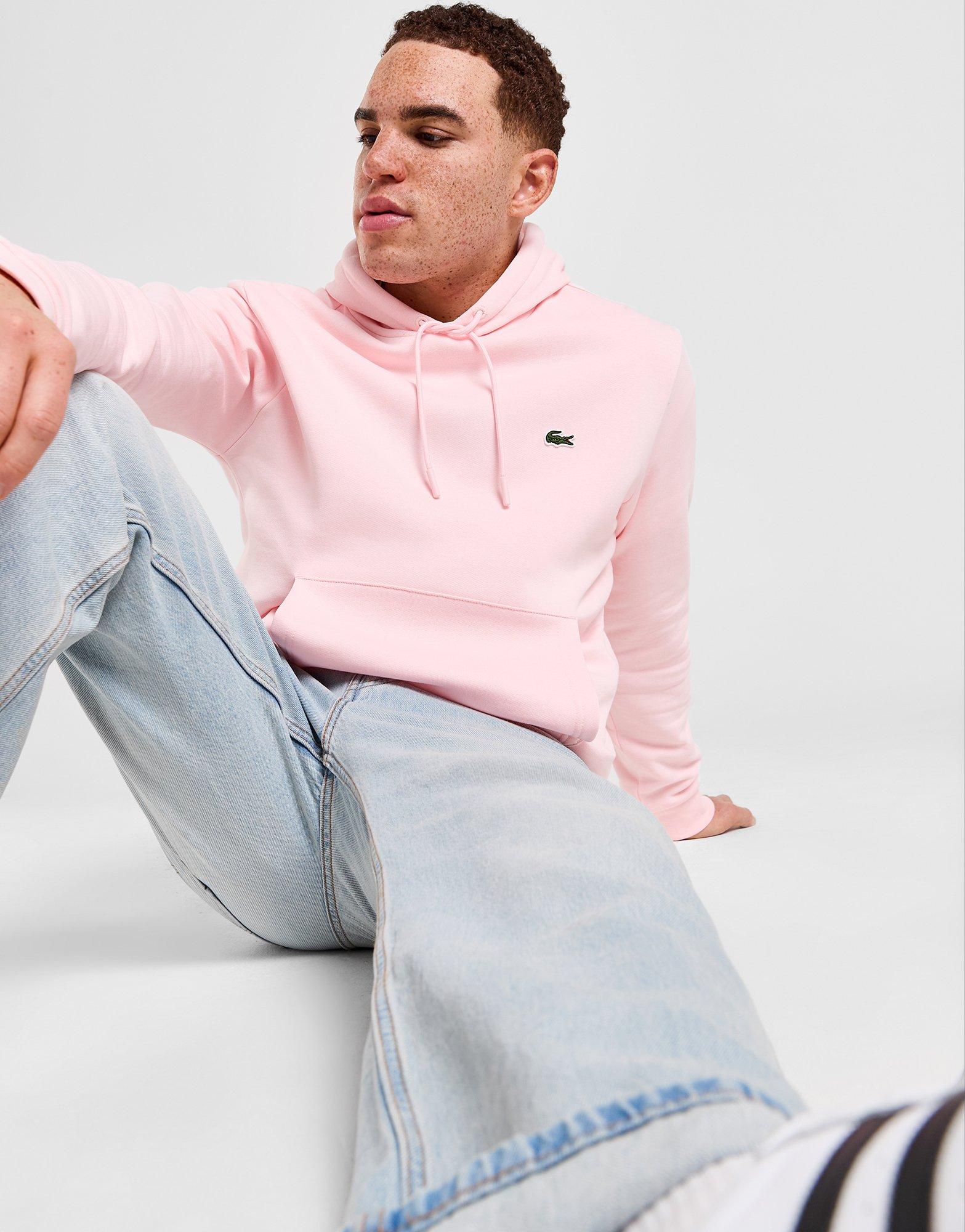 Sudadera Con Capucha Lacoste Rosa Liso Hombre