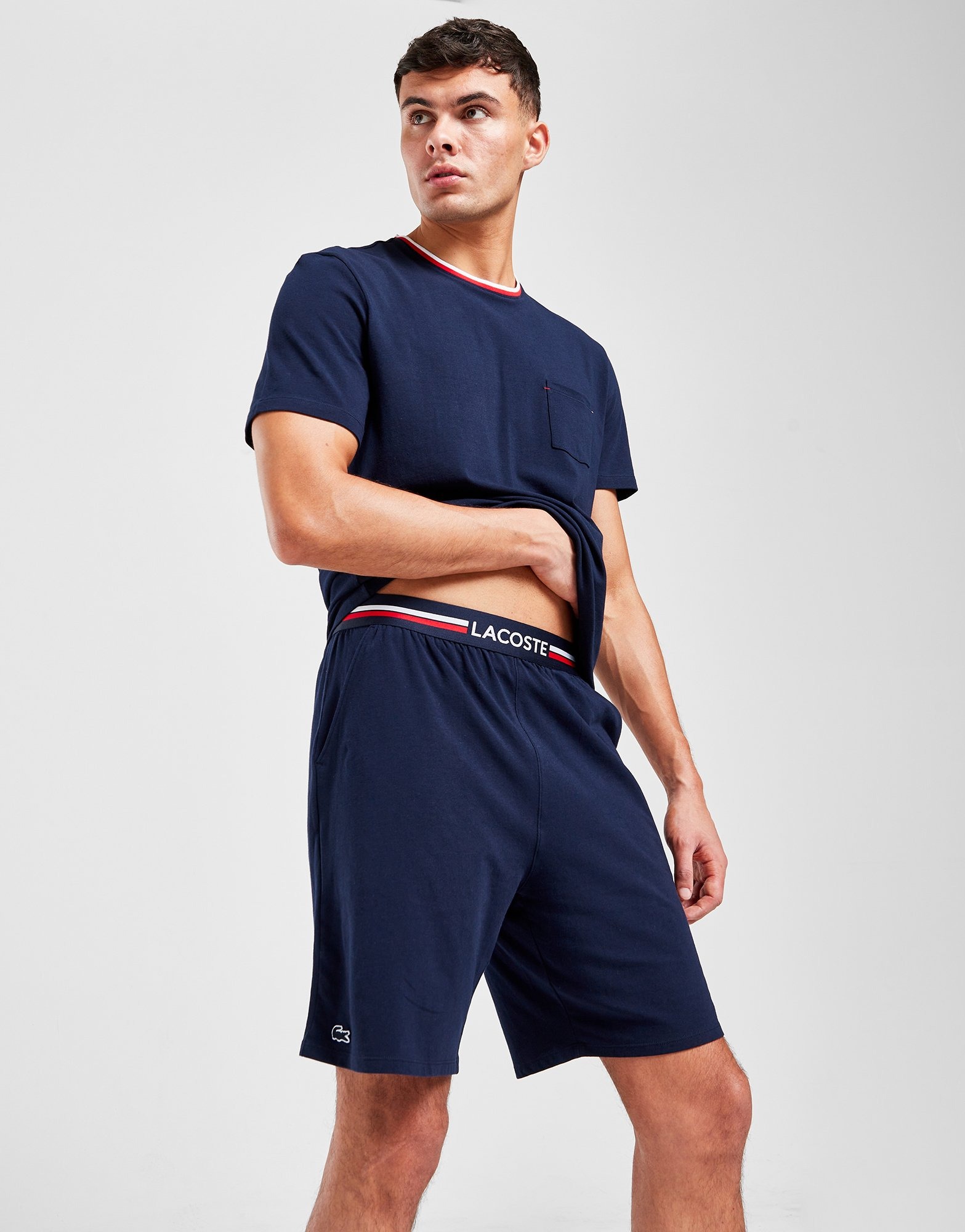 Blue Lacoste Three-Tone Shorts | JD Sports UK