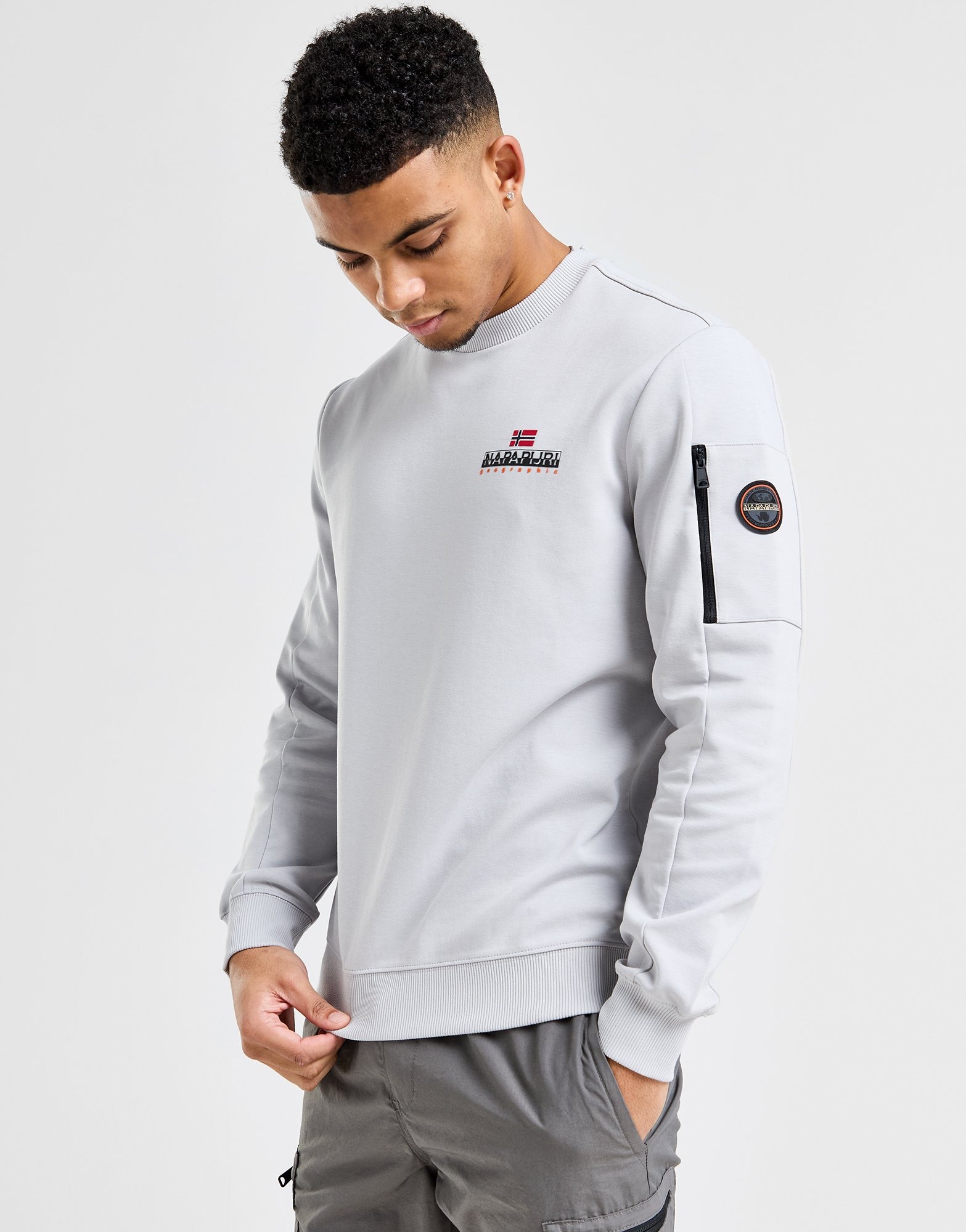 Grey Napapijri Belk Crew Sweatshirt | JD Sports UK