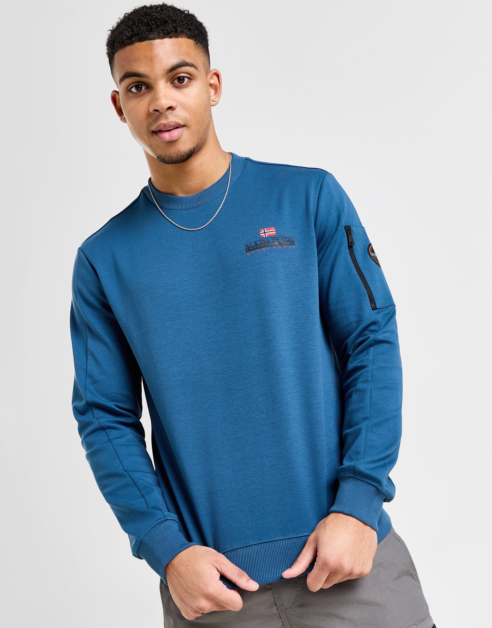 Blue Napapijri Belk Crew Sweatshirt JD Sports NZ