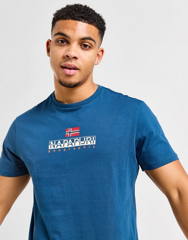 Blue Napapijri Sory Stack Logo T-Shirt | JD Sports UK