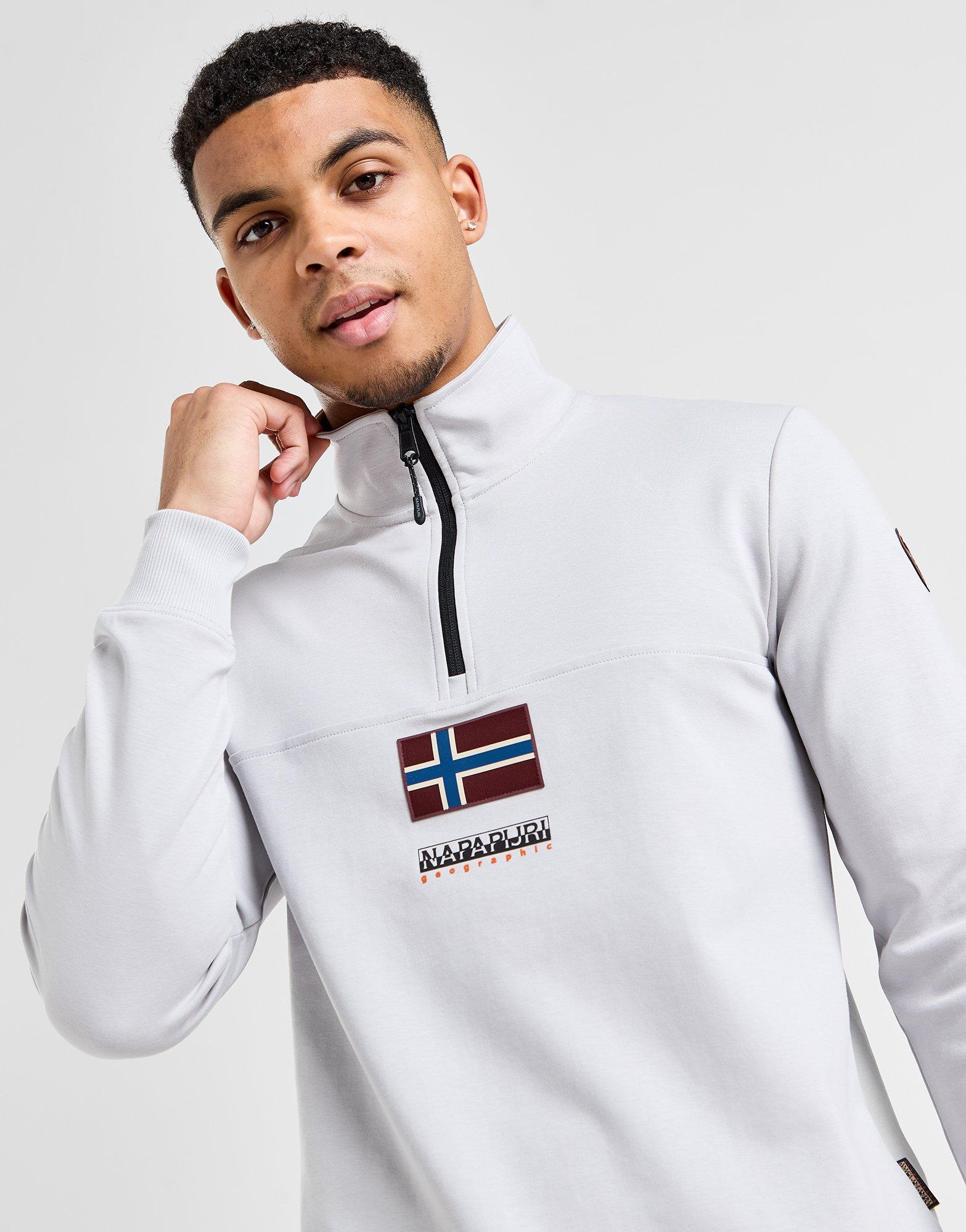 Grey Napapijri Bastien 1/2 Zip Sweatshirt - JD Sports Global