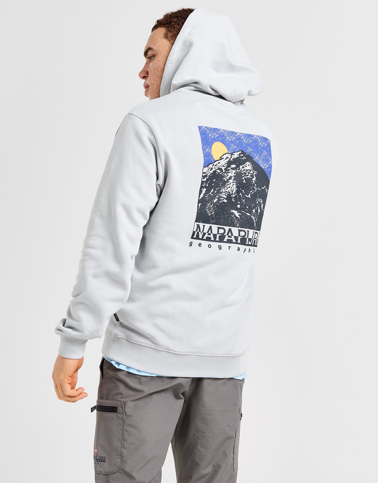 Grey Napapijri Matage Overhead Back Print Hoodie JD Sports