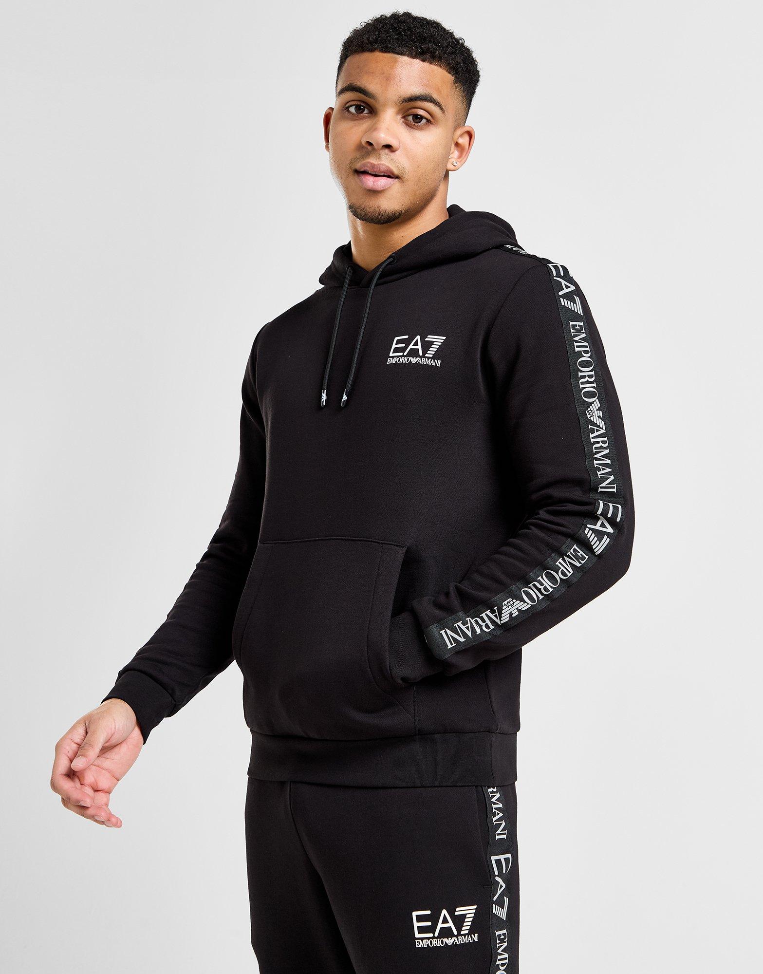 Black Emporio Armani EA7 Overhead Hoodie/Leggings Tracksuit