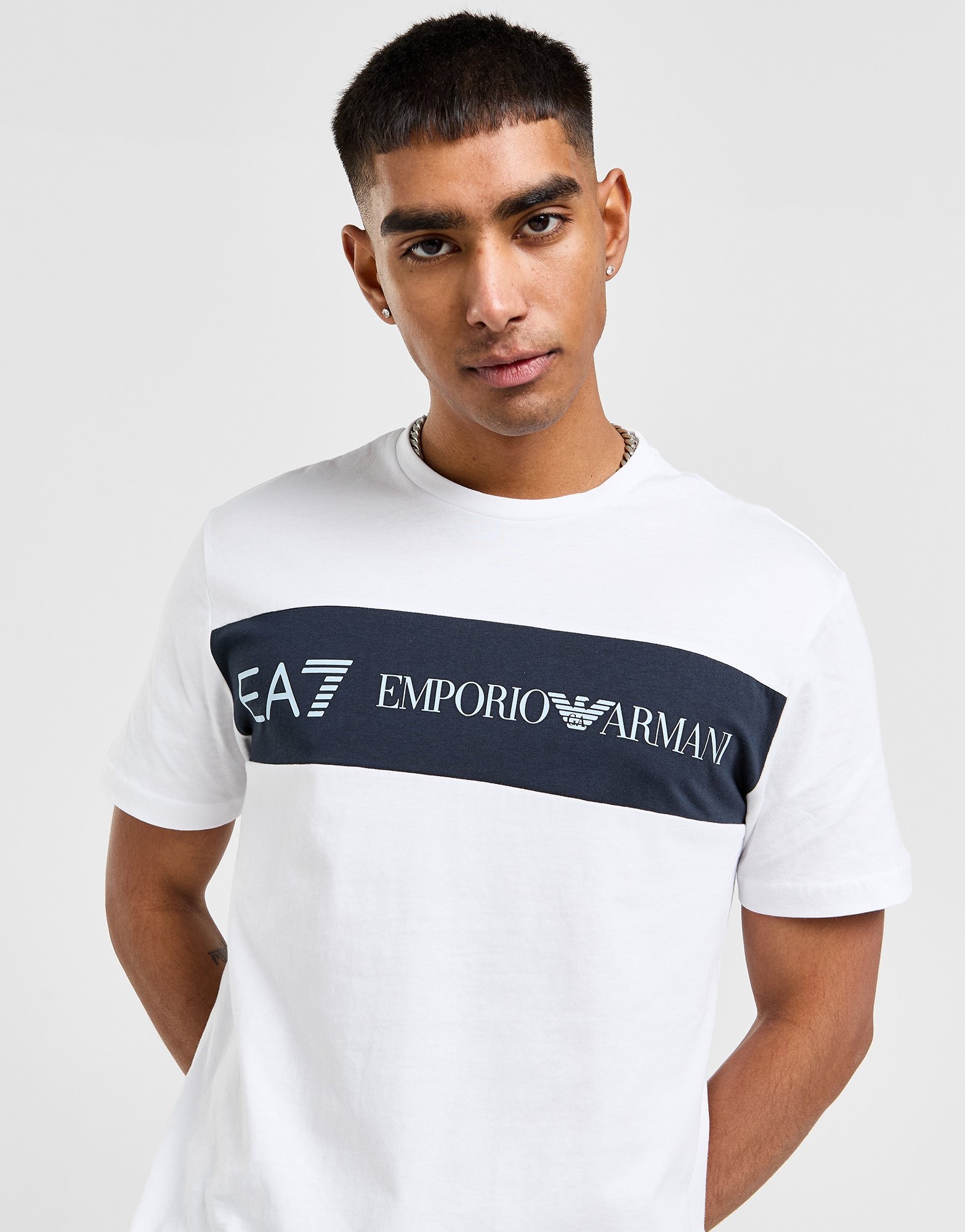 White Emporio Armani Ea7 Colour Block T Shirt Jd Sports Global