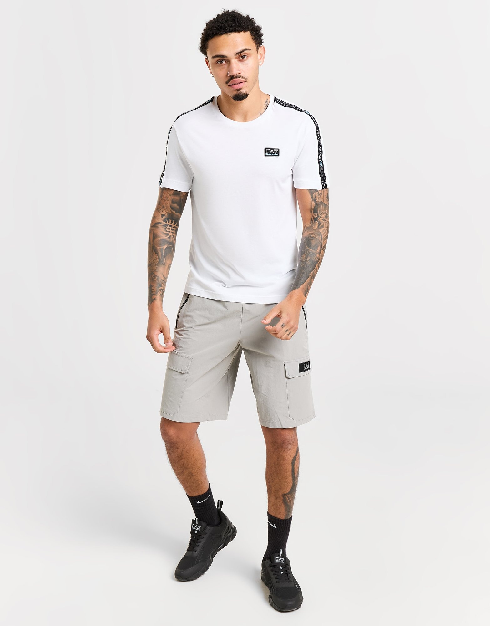 Grey EA7 Emporio Armani Tech Cargo Shorts JD Sports UK