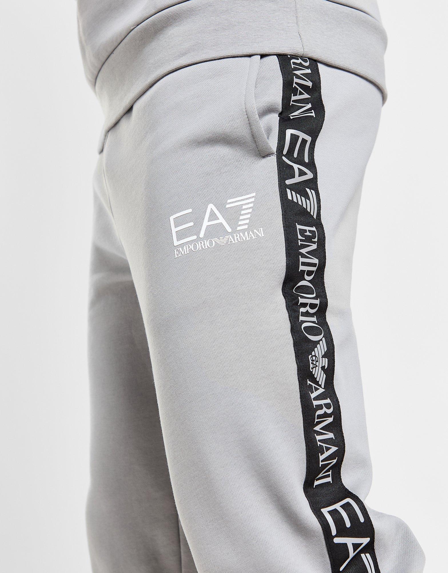 Grey Emporio Armani EA7 Reflective Tape Crew Tracksuit