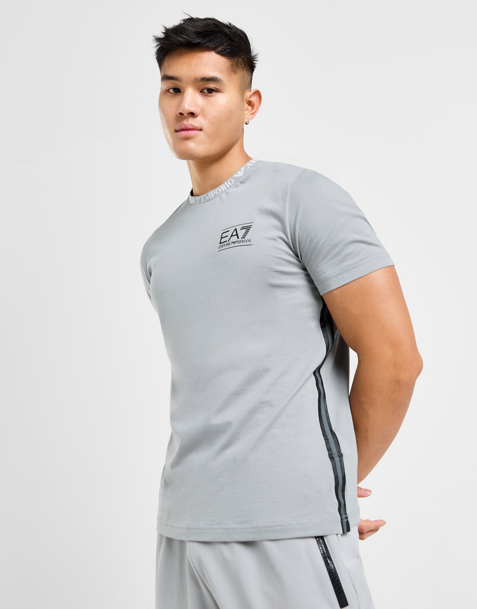 Grey Emporio Armani EA7 Ringer T-Shirt - JD Sports