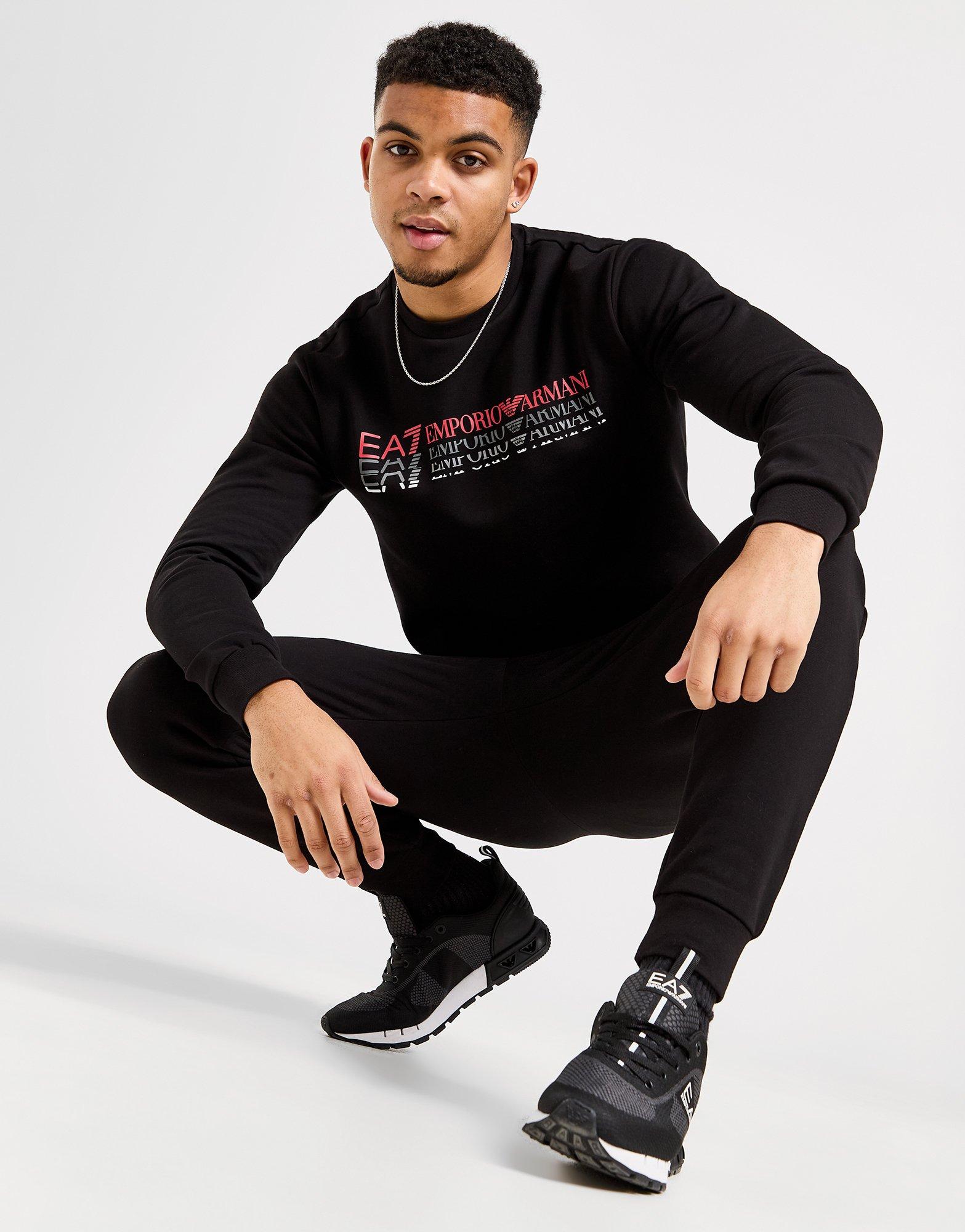 Black Emporio Armani EA7 Fade Crew Tracksuit | JD Sports UK