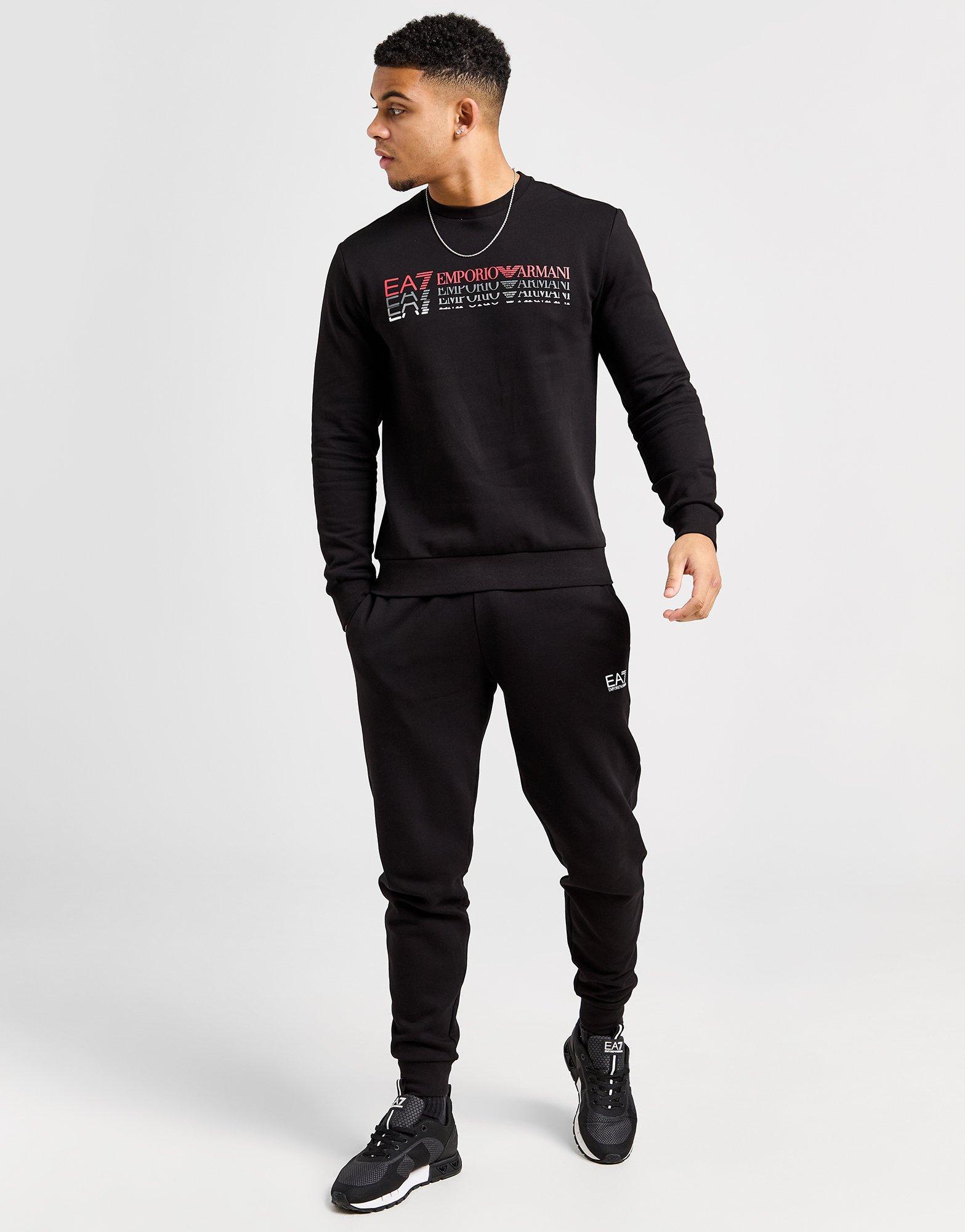 Black Emporio Armani EA7 Fade Crew Tracksuit JD Sports Global