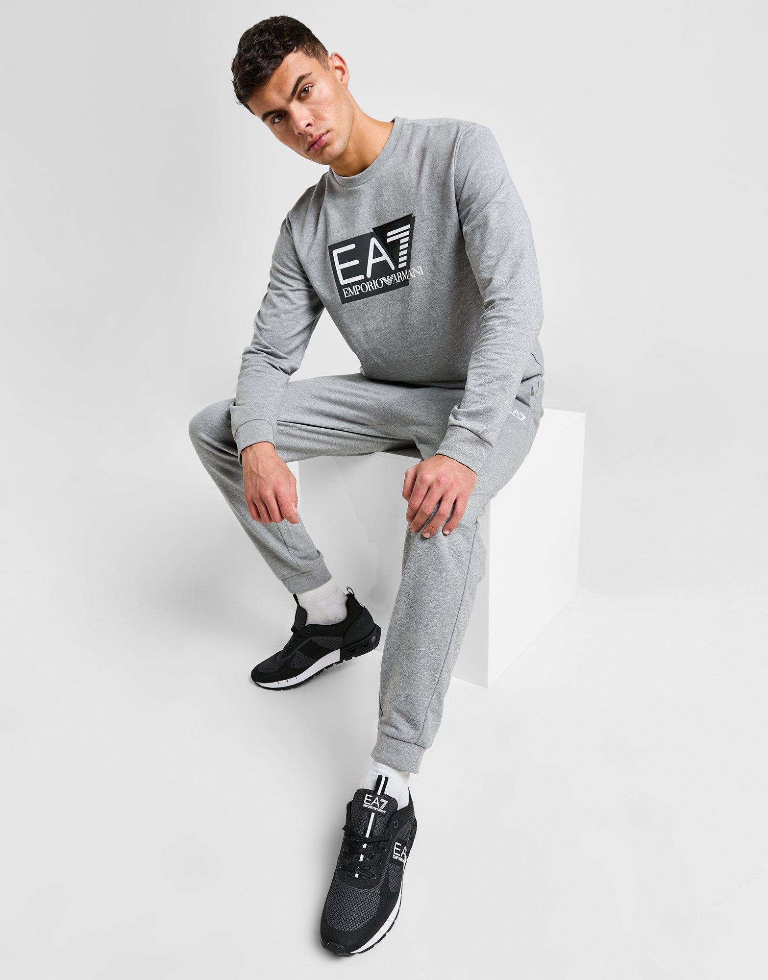 EA7 Emporio Armani Multi Logo Trainers Grey/Navy – Bronx Clothing