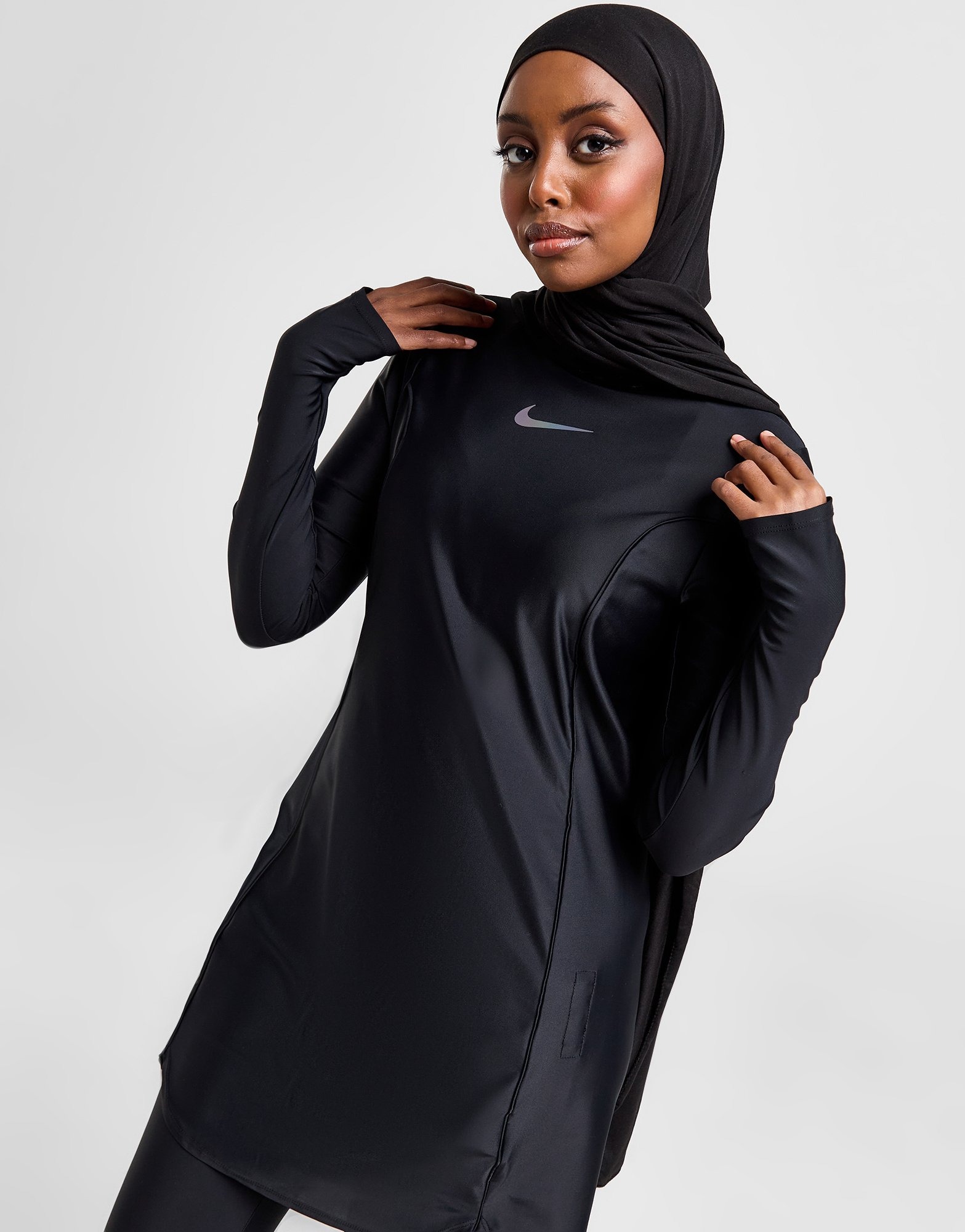 Black Nike Long Sleeve Swim Tunic | JD Sports UK