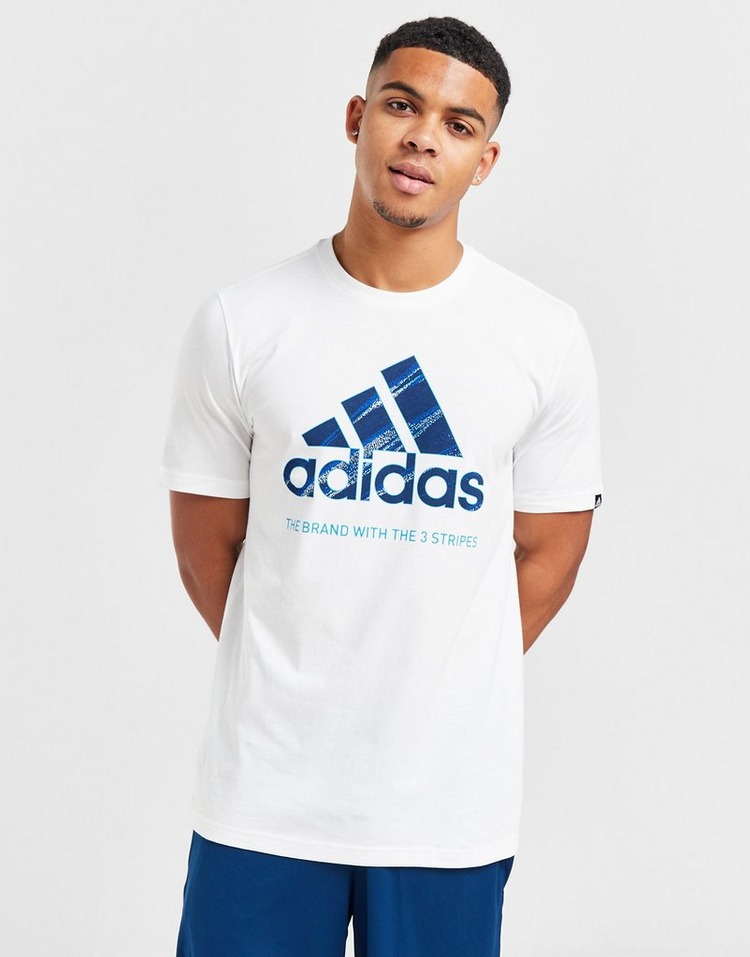 White adidas Badge of Sport Digital Infill T-Shirt | JD Sports UK