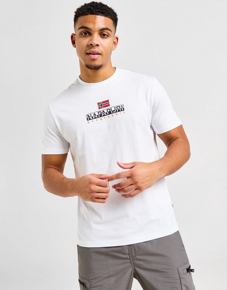 White Napapijri Sory Stack Logo T-Shirt | JD Sports UK