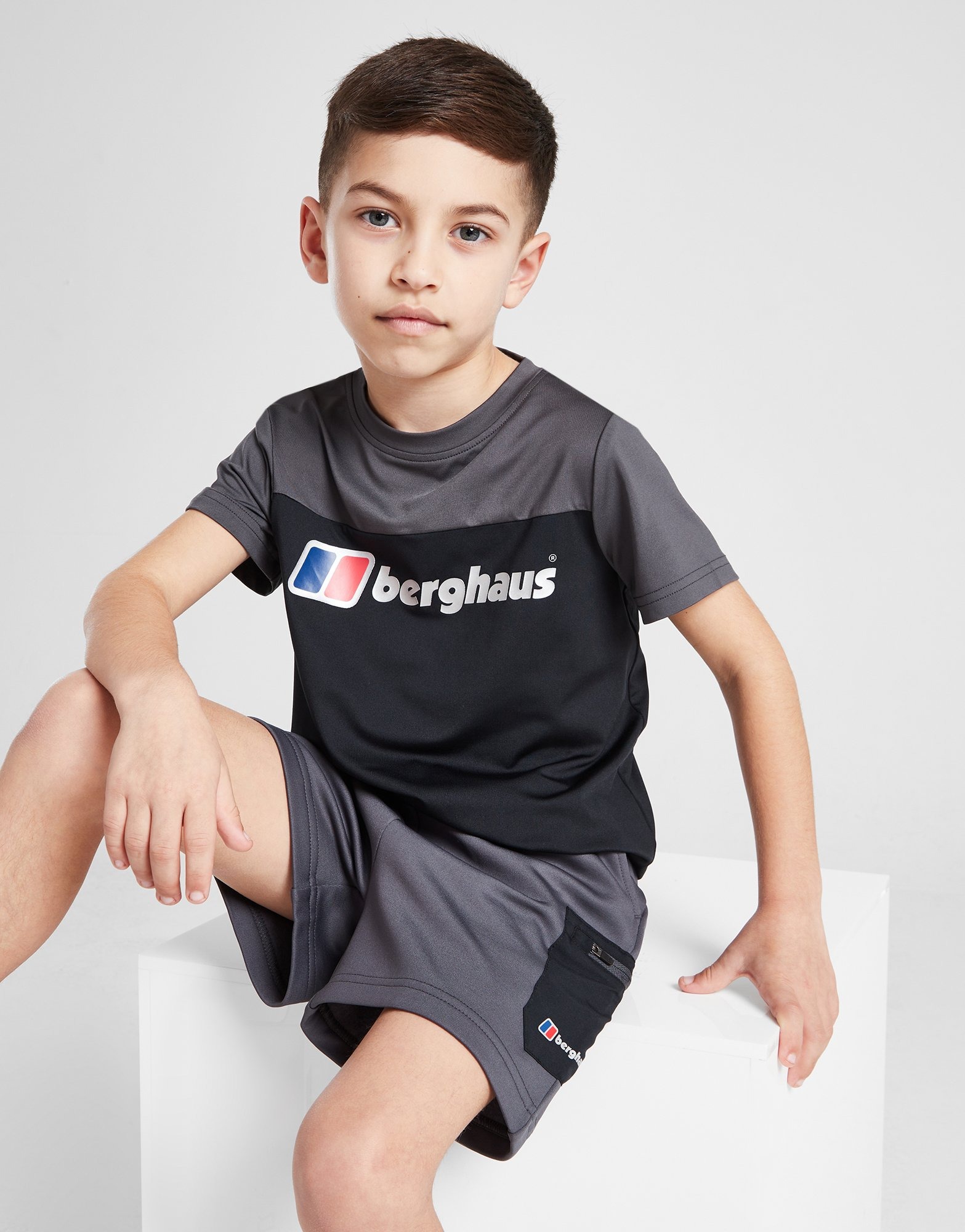 Grey Berghaus Talus T-Shirt/Shorts Set Children | JD Sports UK