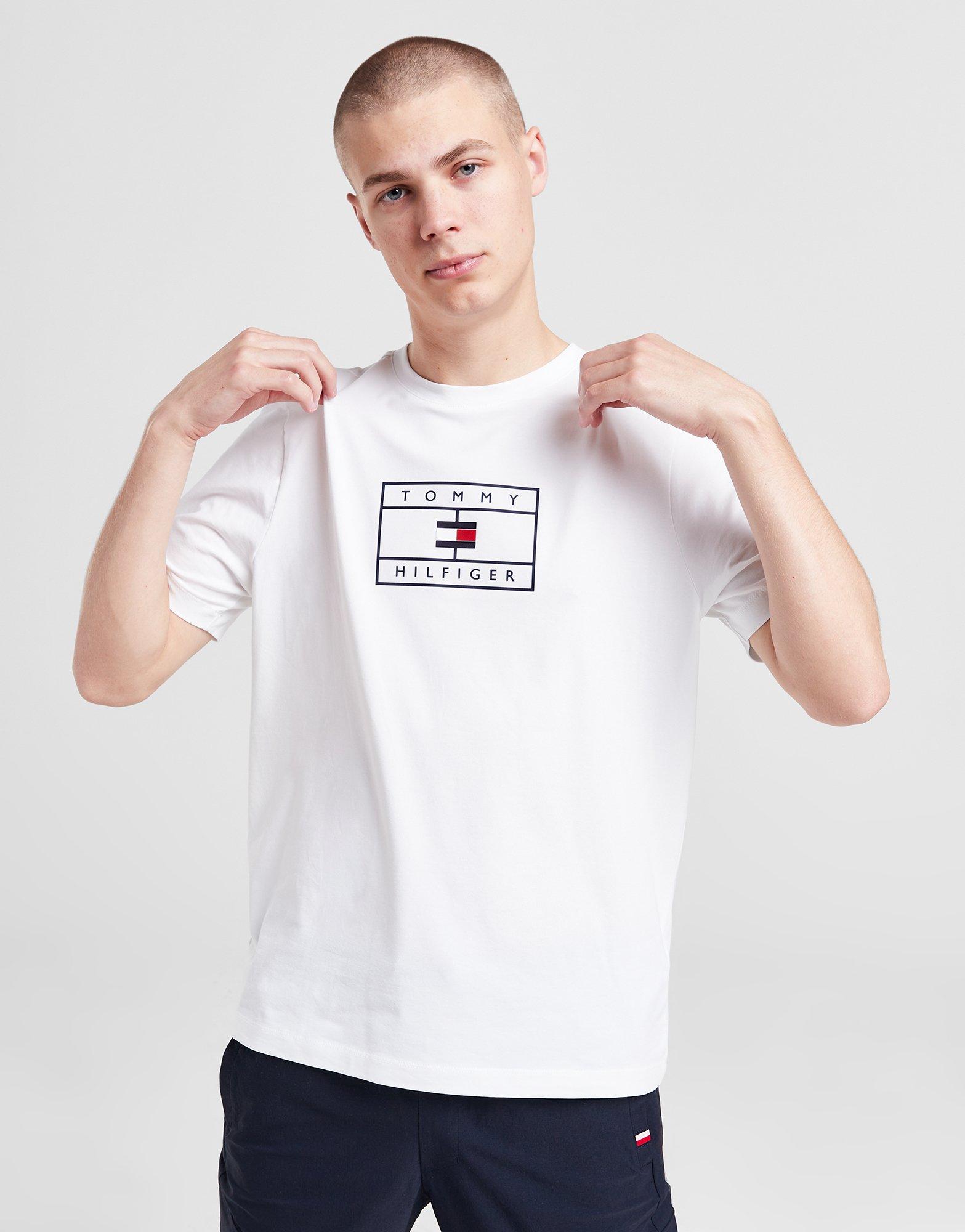 White Tommy Hilfiger Logo T-Shirt - JD Sports Ireland