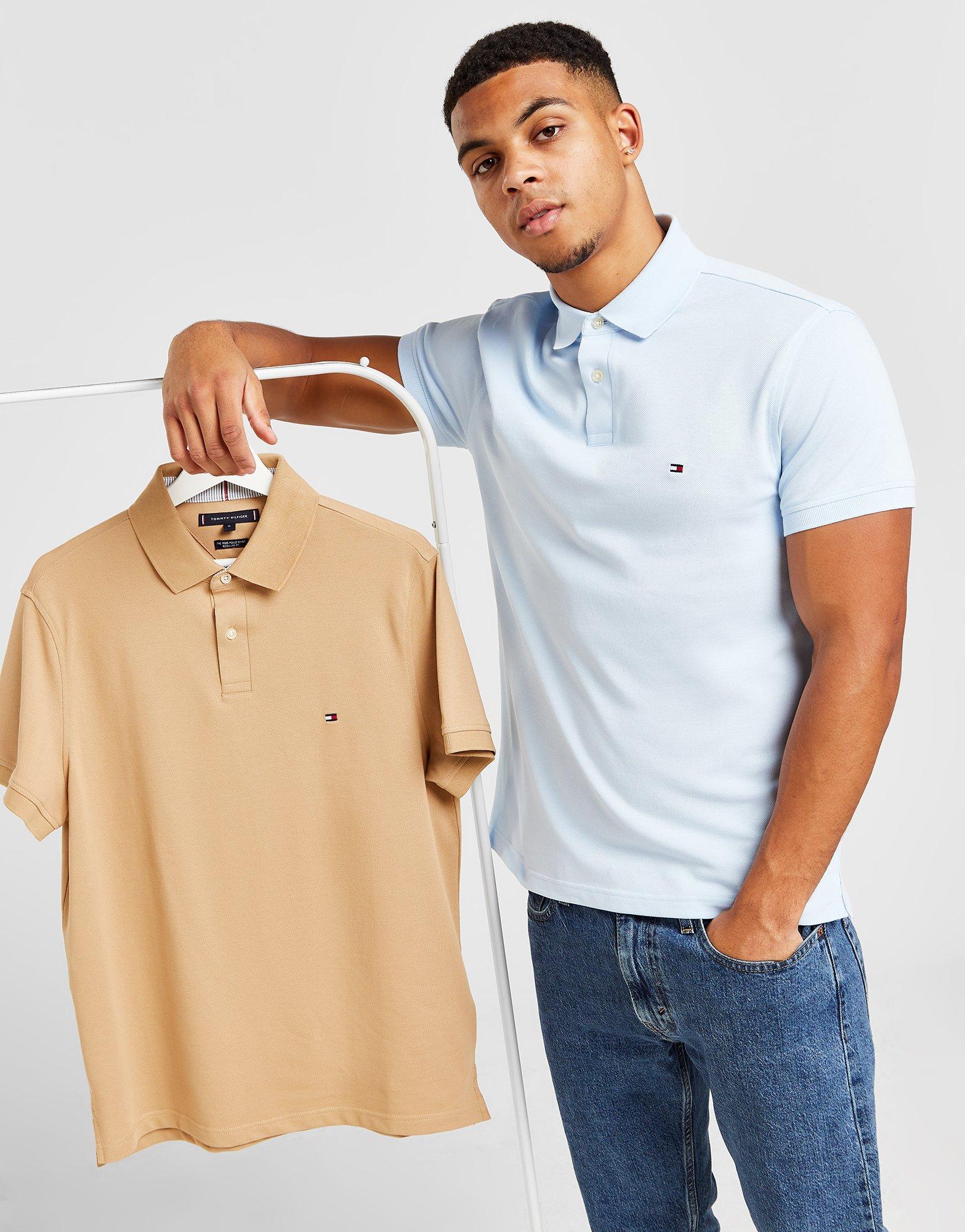 Blue Tommy Hilfiger Flag Short Sleeve Polo Shirt - JD Sports NZ