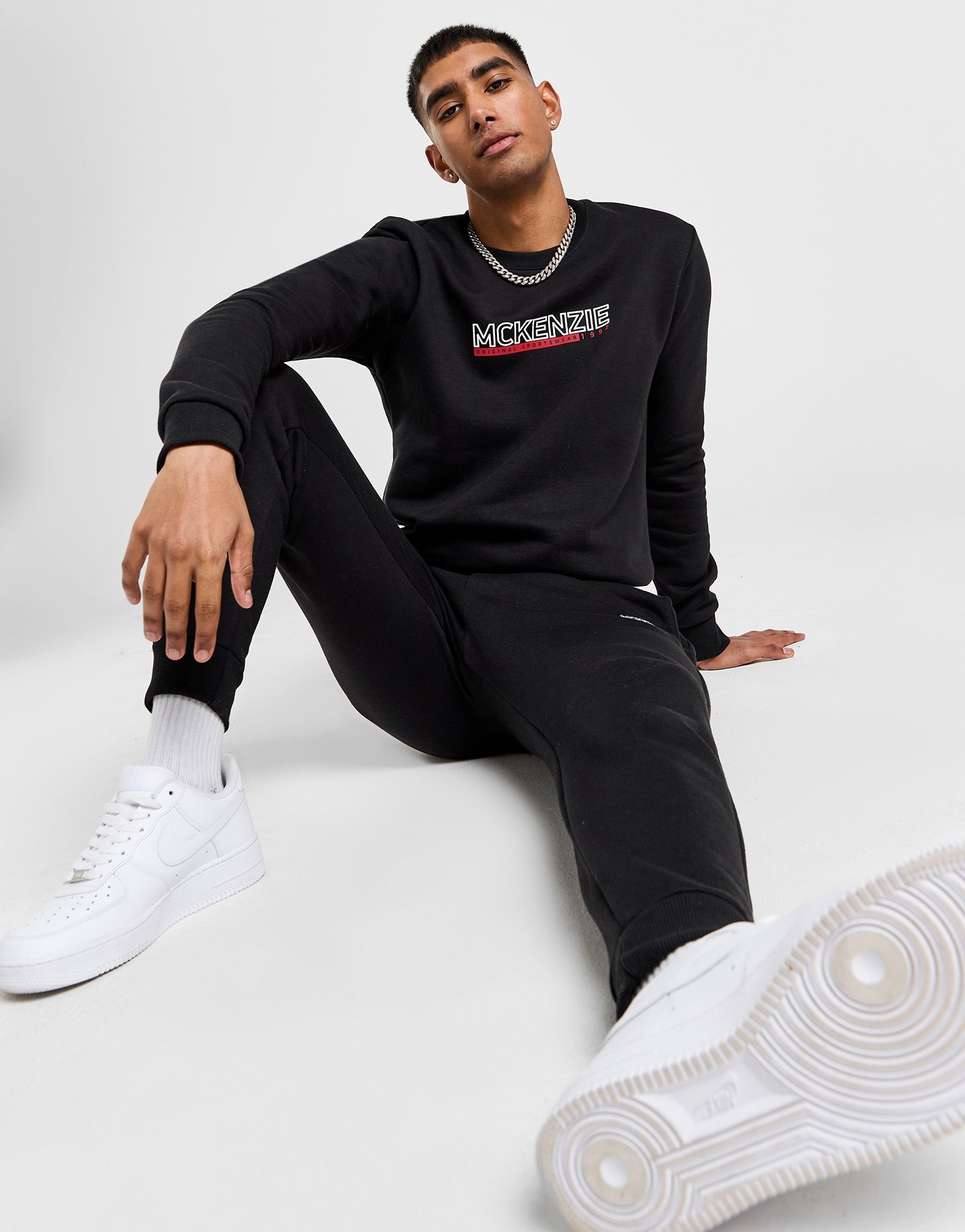 Black McKenzie Elevated Crew Tracksuit JD Sports NZ
