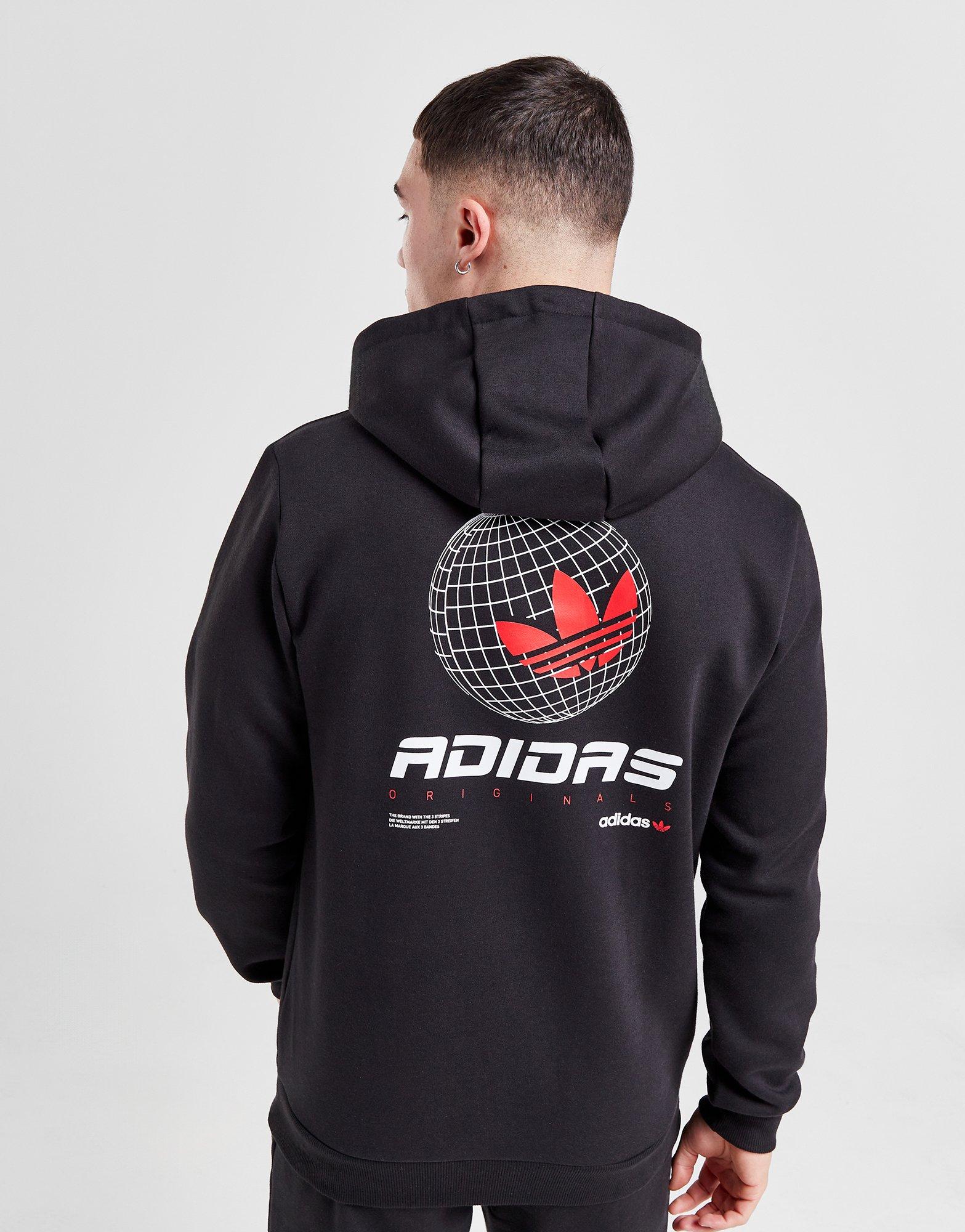 Adidas originals hoodie mit logo-streifen sale