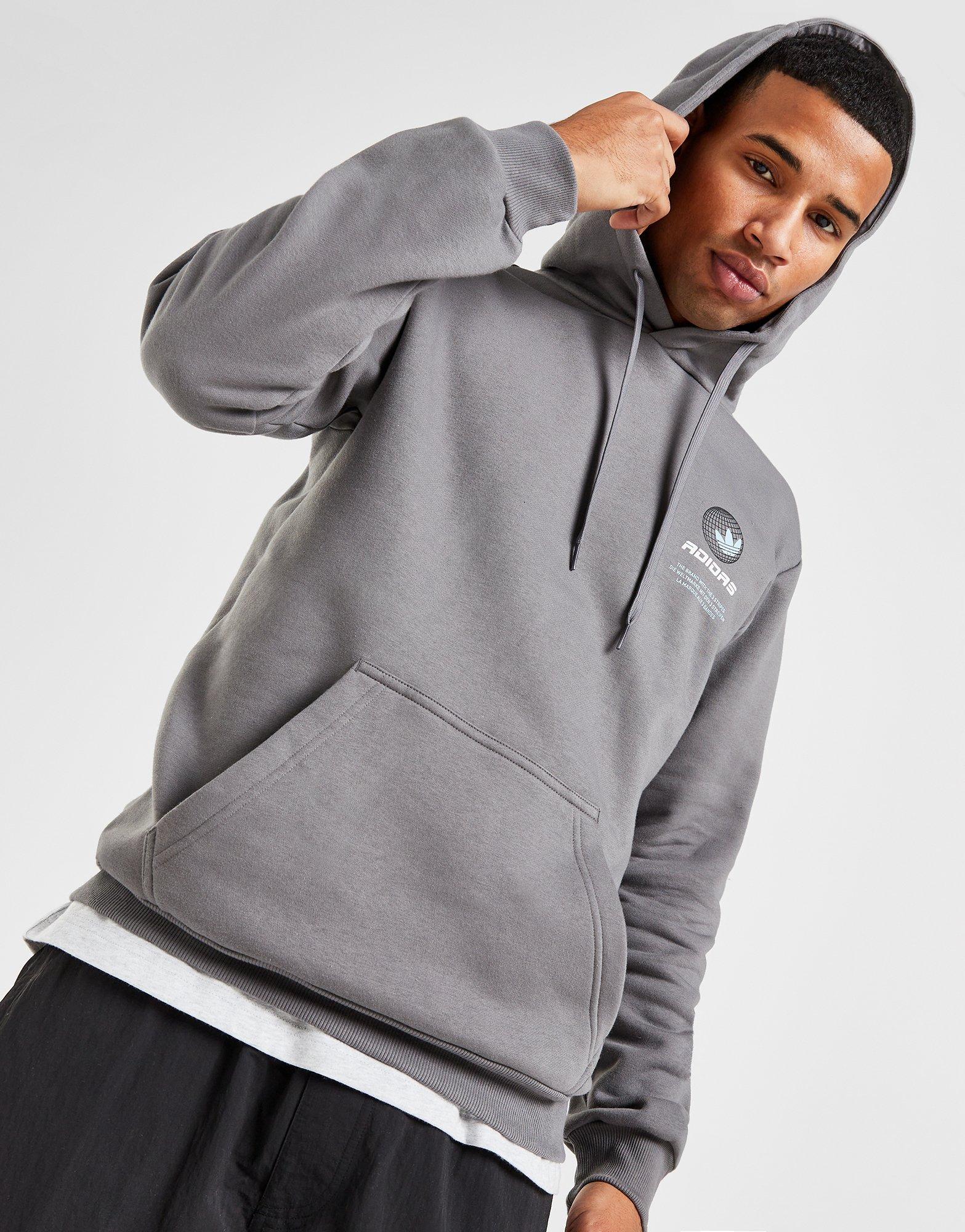 Grey adidas Originals Globe Hoodie