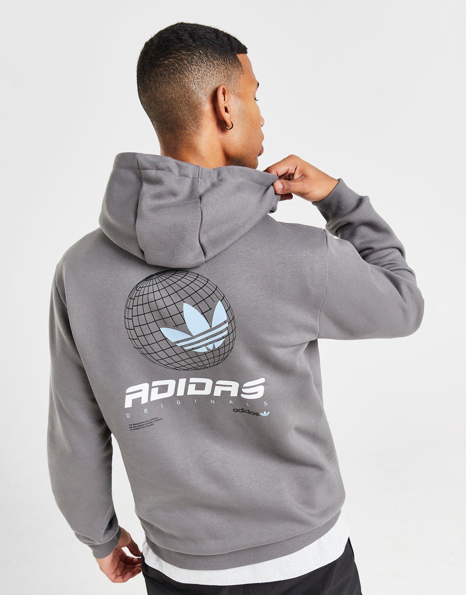 Grey adidas Originals Globe Hoodie JD Sports Global