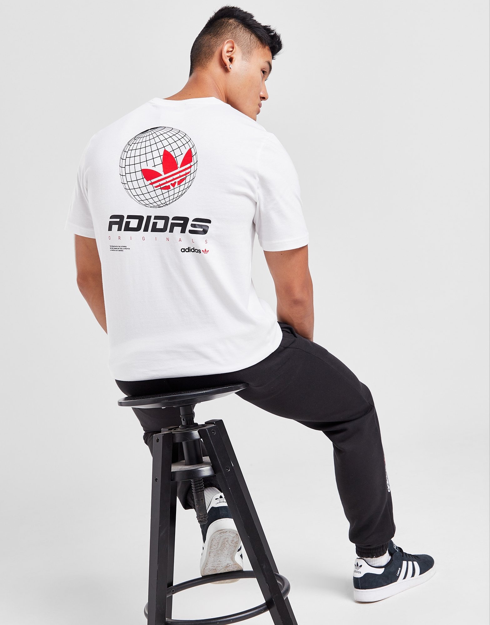White adidas Originals Globe TShirt JD Sports NZ