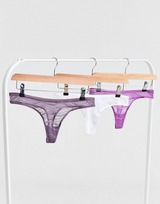 Calvin Klein Underwear 3 Pack Sheer Lace Strings
