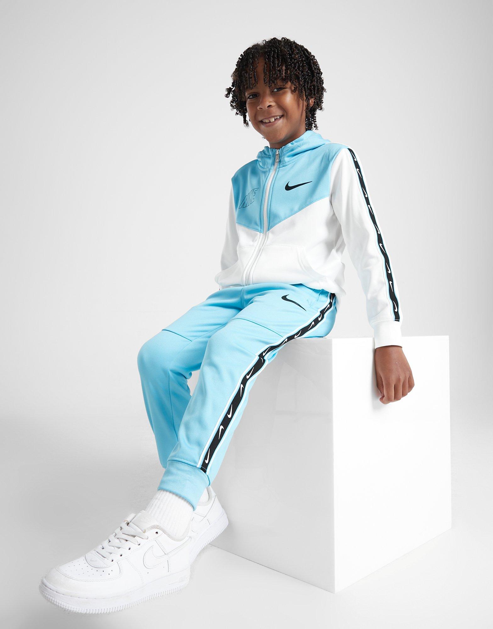 Blue Nike Tape Poly Full Zip Tracksuit Children | JD Sports UK